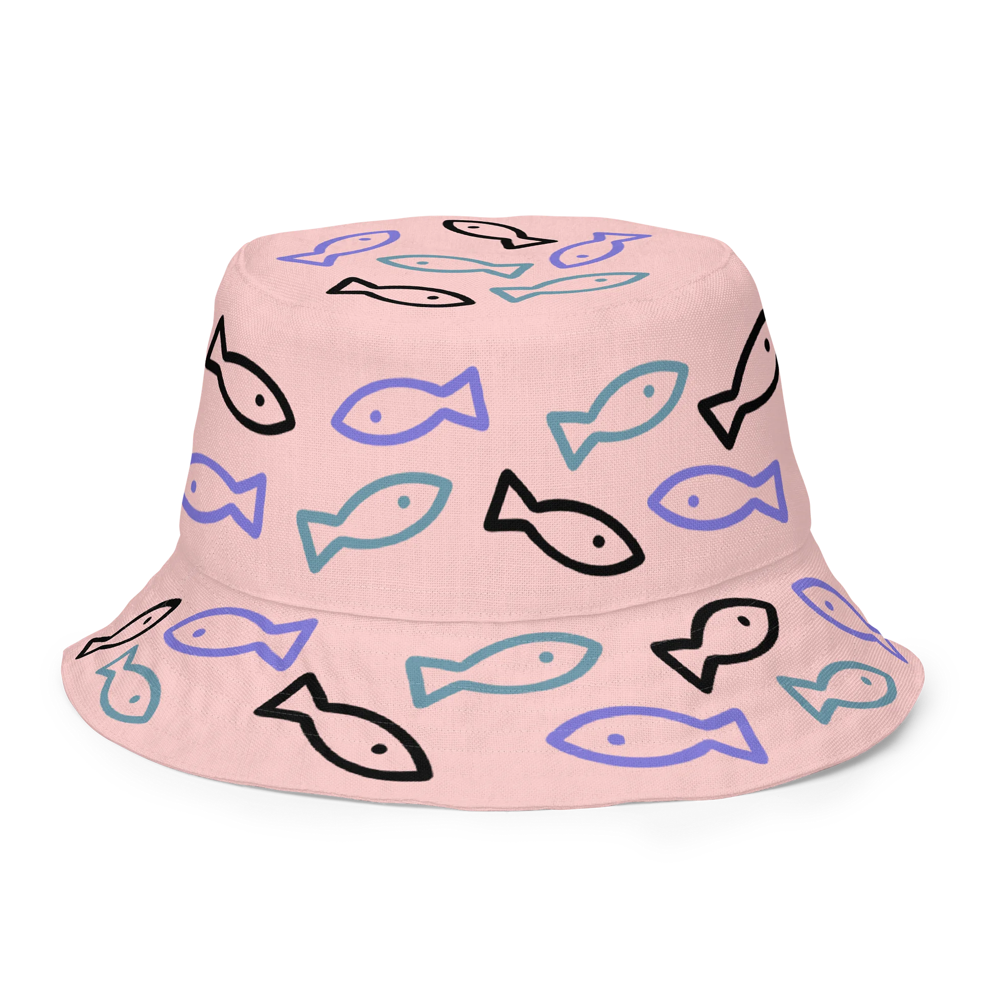 Pink Playful Fish All-Over Print Reversible Bucket Hat product image (1)