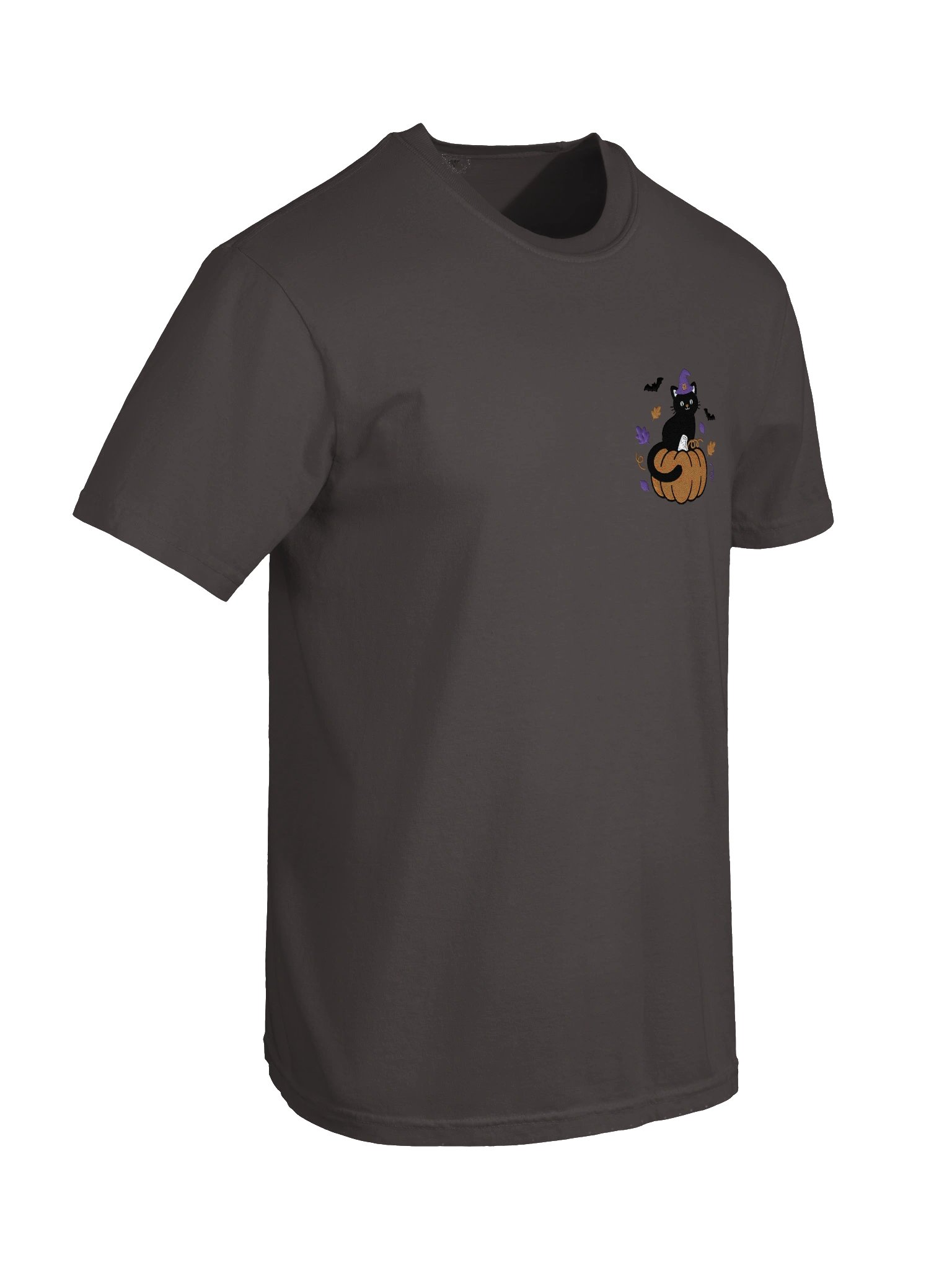 MINAY Originals | Embroidered Black Cat on Pumpkin Heavyweight Tee product image (117)
