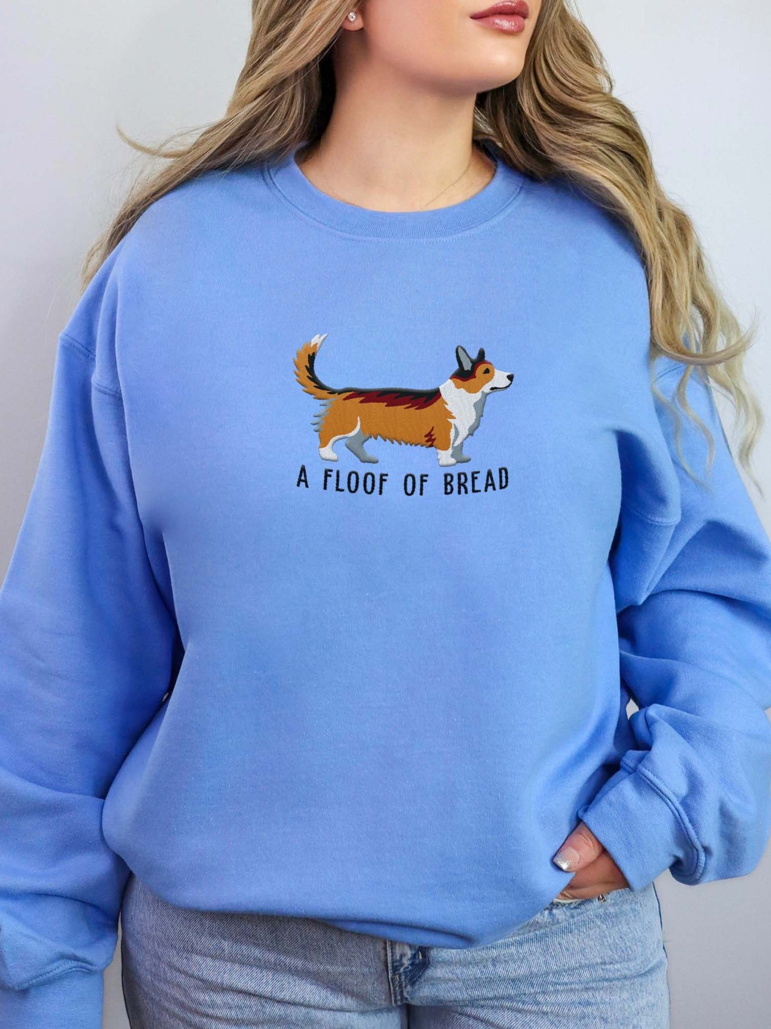 A Floof of Bread Sweatshirt (Embroidered) of a Cardigan Welsh Corgi(Sable) product image (2)