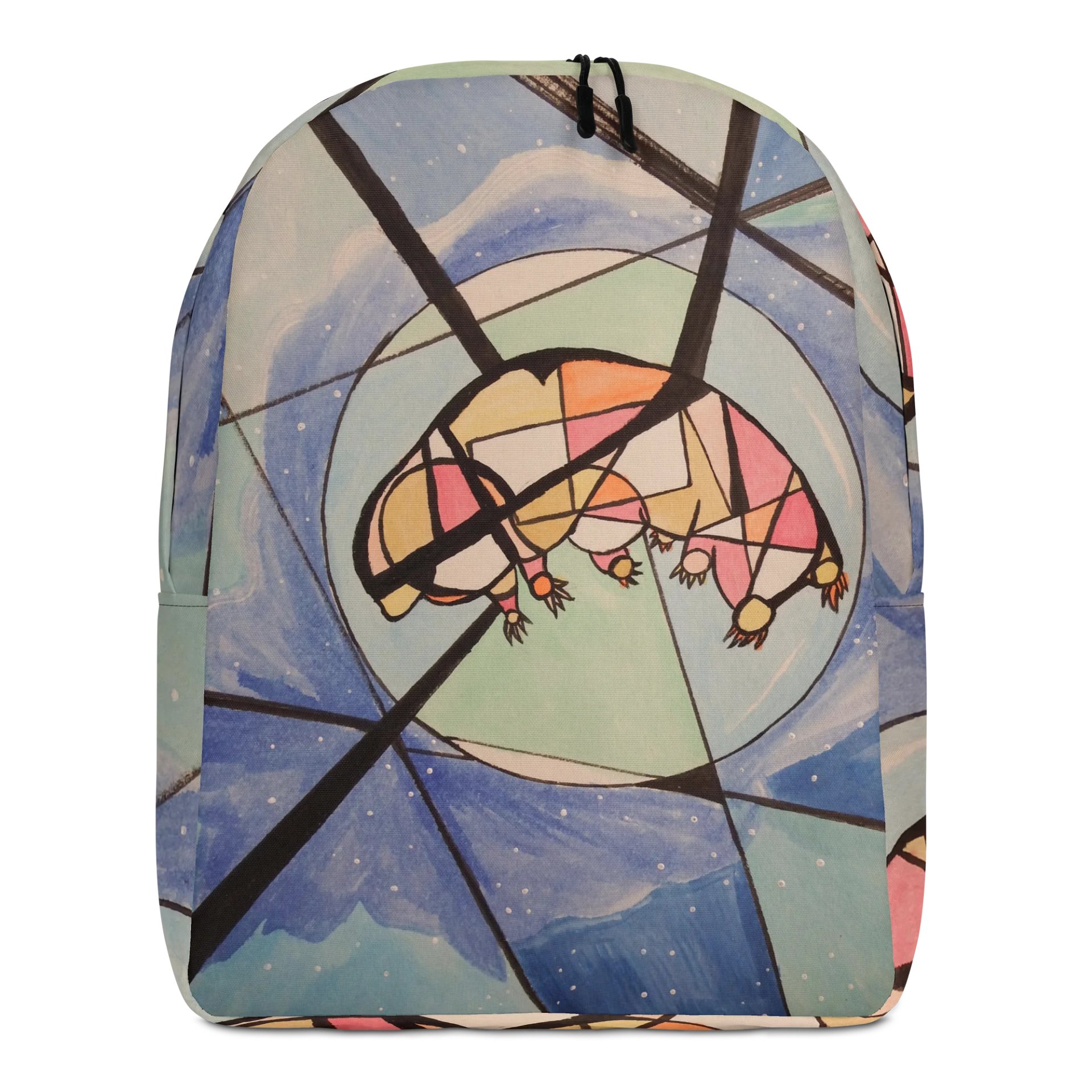 Cubism Painting: The Dream of a Tardigrade All-Over Print Minimalist Backpack by Sublicolor product image (1)
