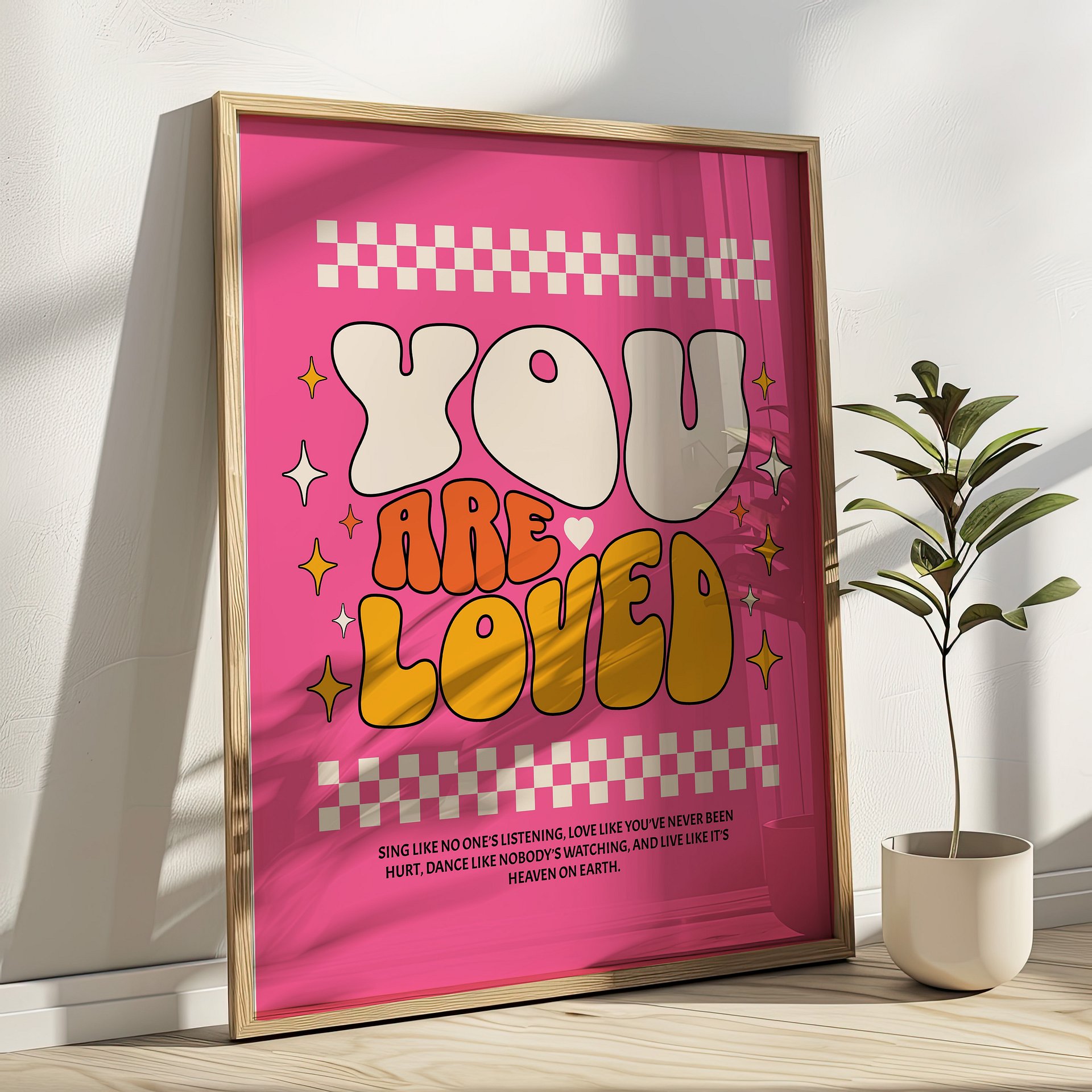 YOUR ARE LOVED Retro Typography Self-love Poster product image (1)