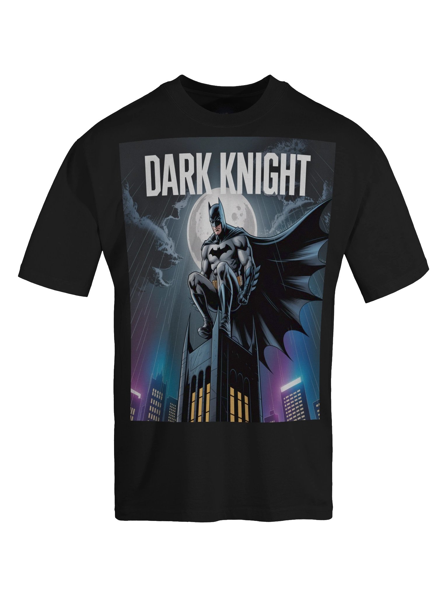 Storm Sentinel: Dark Knight Batman Oversized Faded T-Shirt product image (1)