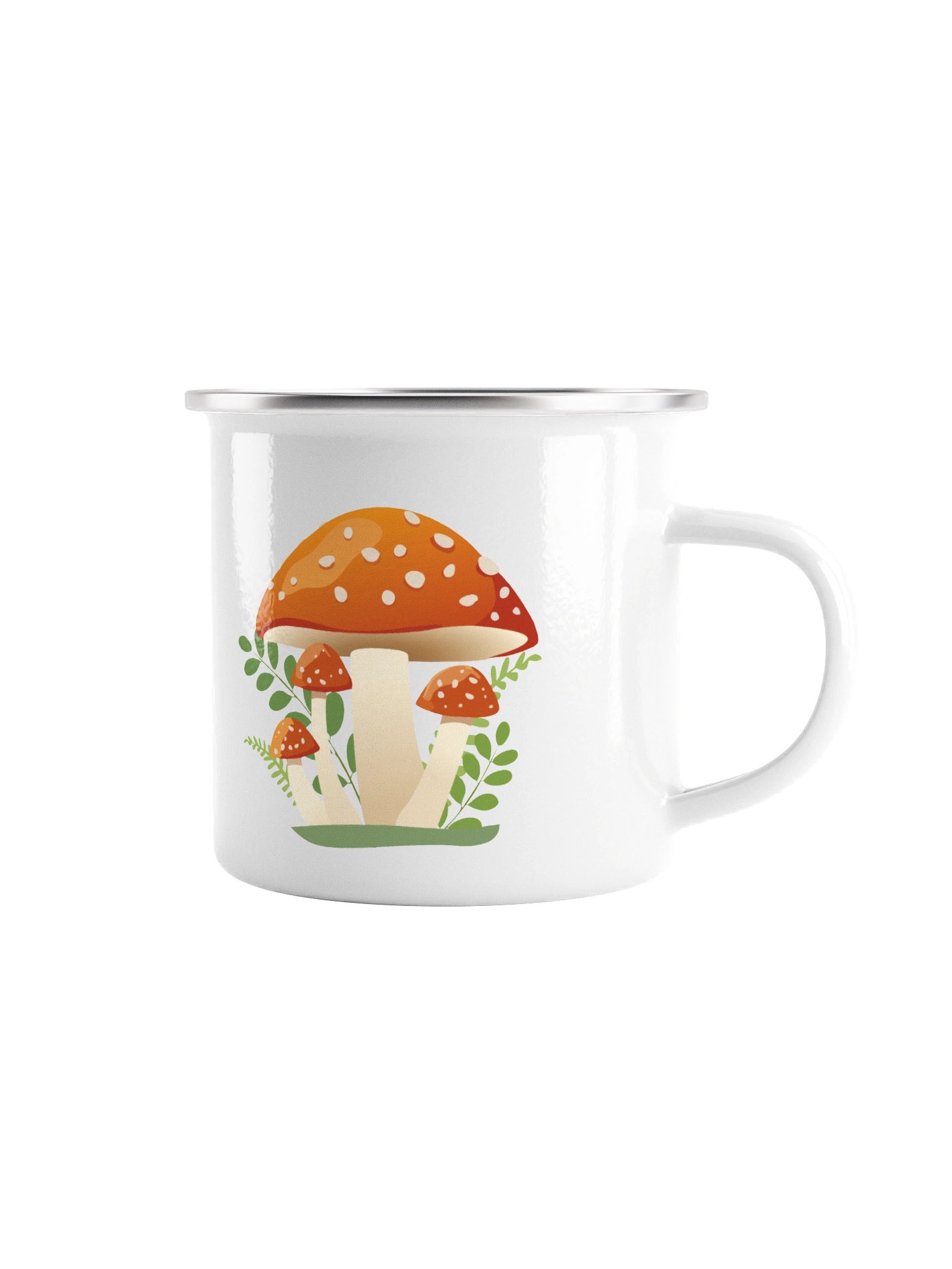 Mushroom Enamel Mug - 12oz Lightweight Tin Cup for Camping, Hiking, and Home - Fungi Design product image (2)