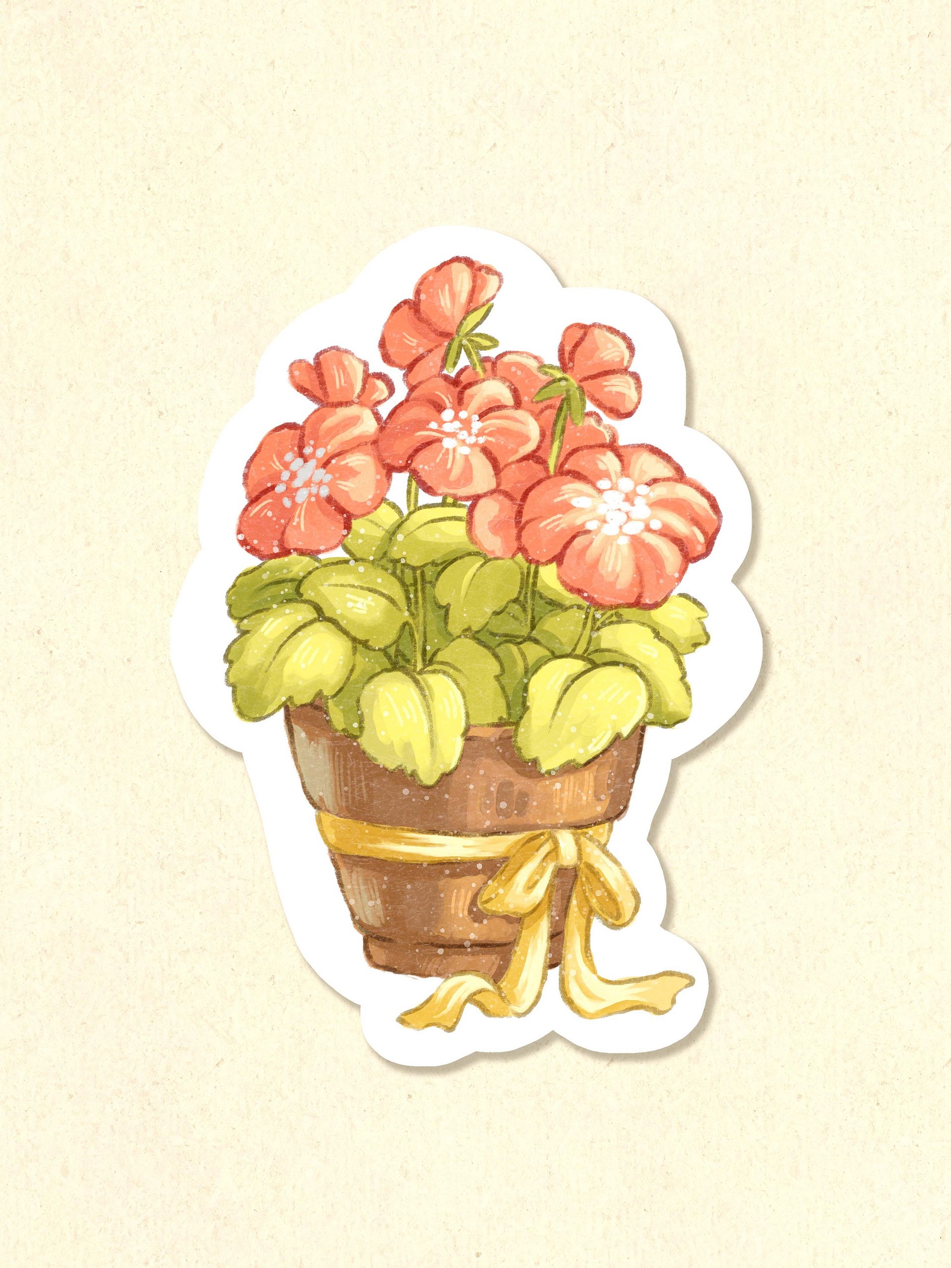 Autumn Flower Pot - Sticker 3x3 product image (1)