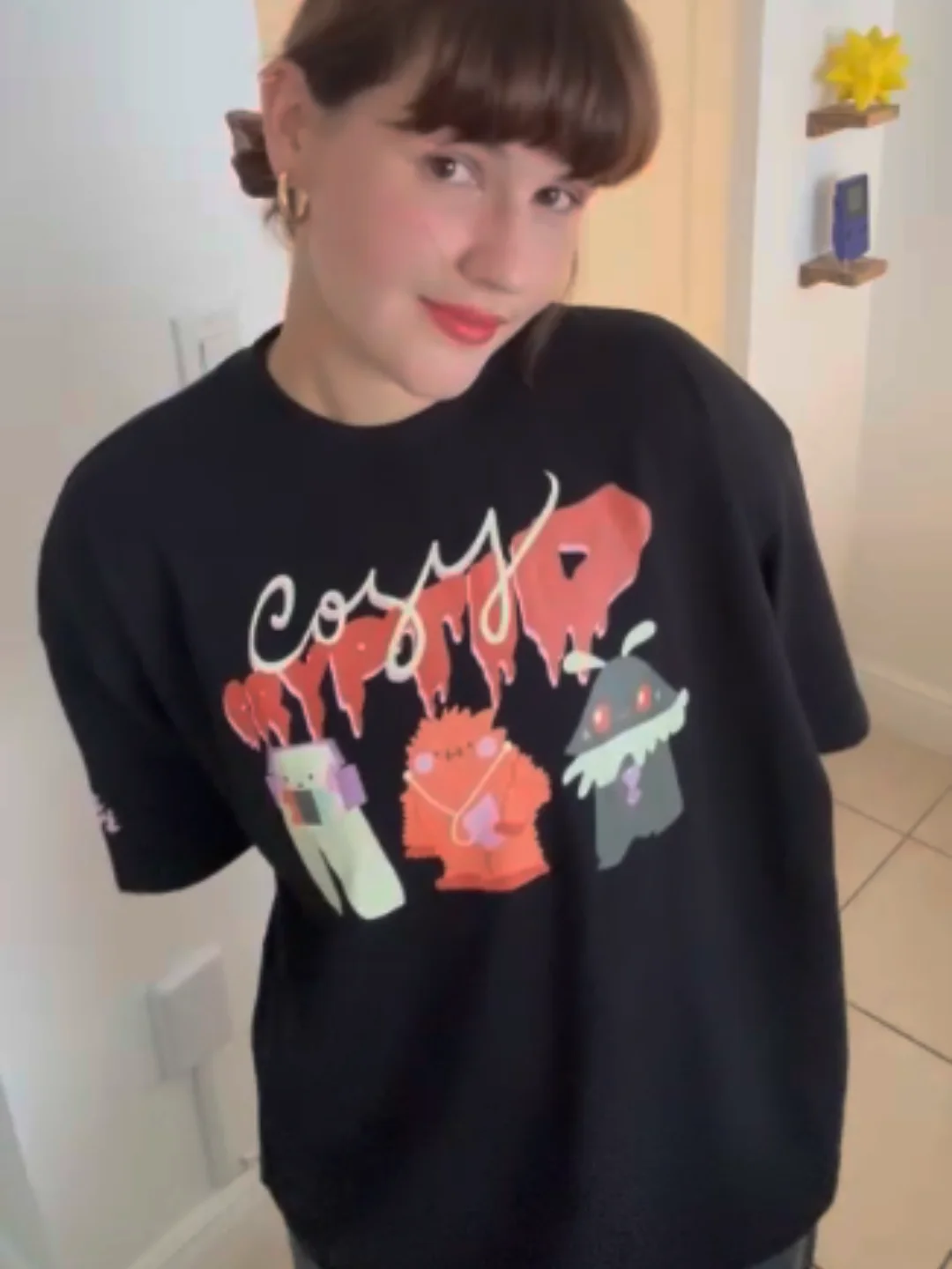 "Cozy Cryptid" Print Oversized T-shirt product image (2)