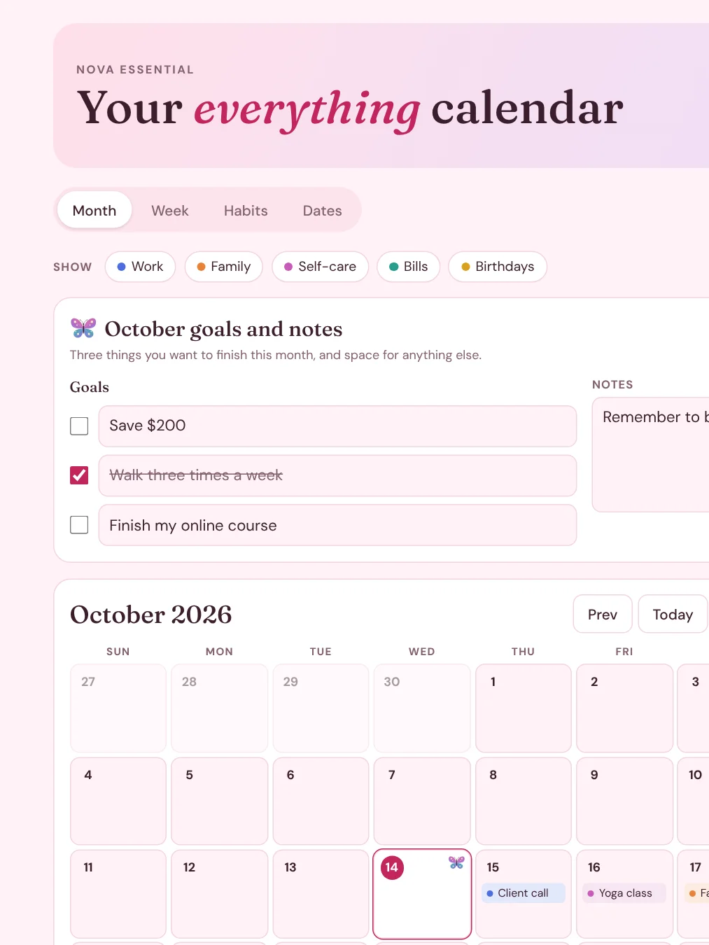Butterfly Everything Calendar (Interactive Digital Planner) product image (2)