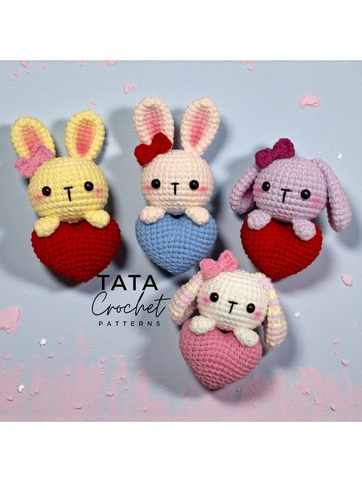 PDF Pattern -♡- Crochet Bunny With Heart Keychain product image (2)