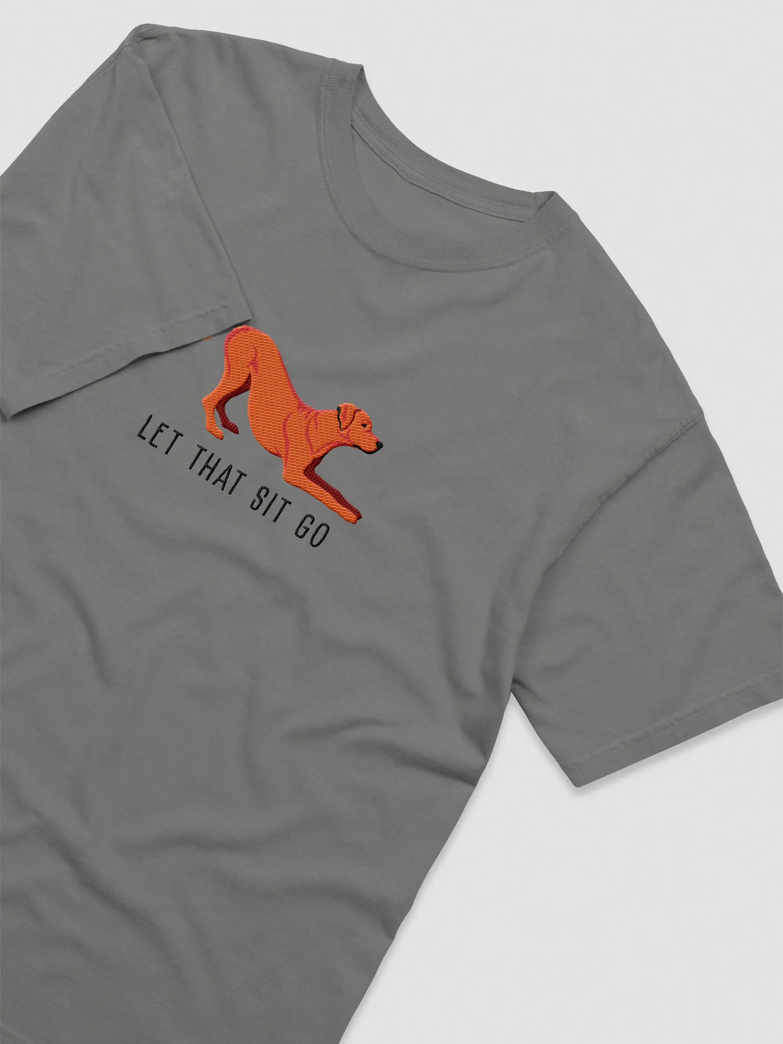 Let That Sit Go T-Shirt(Embroidered) of a Rhodesian Ridgeback(Red) product image (6)