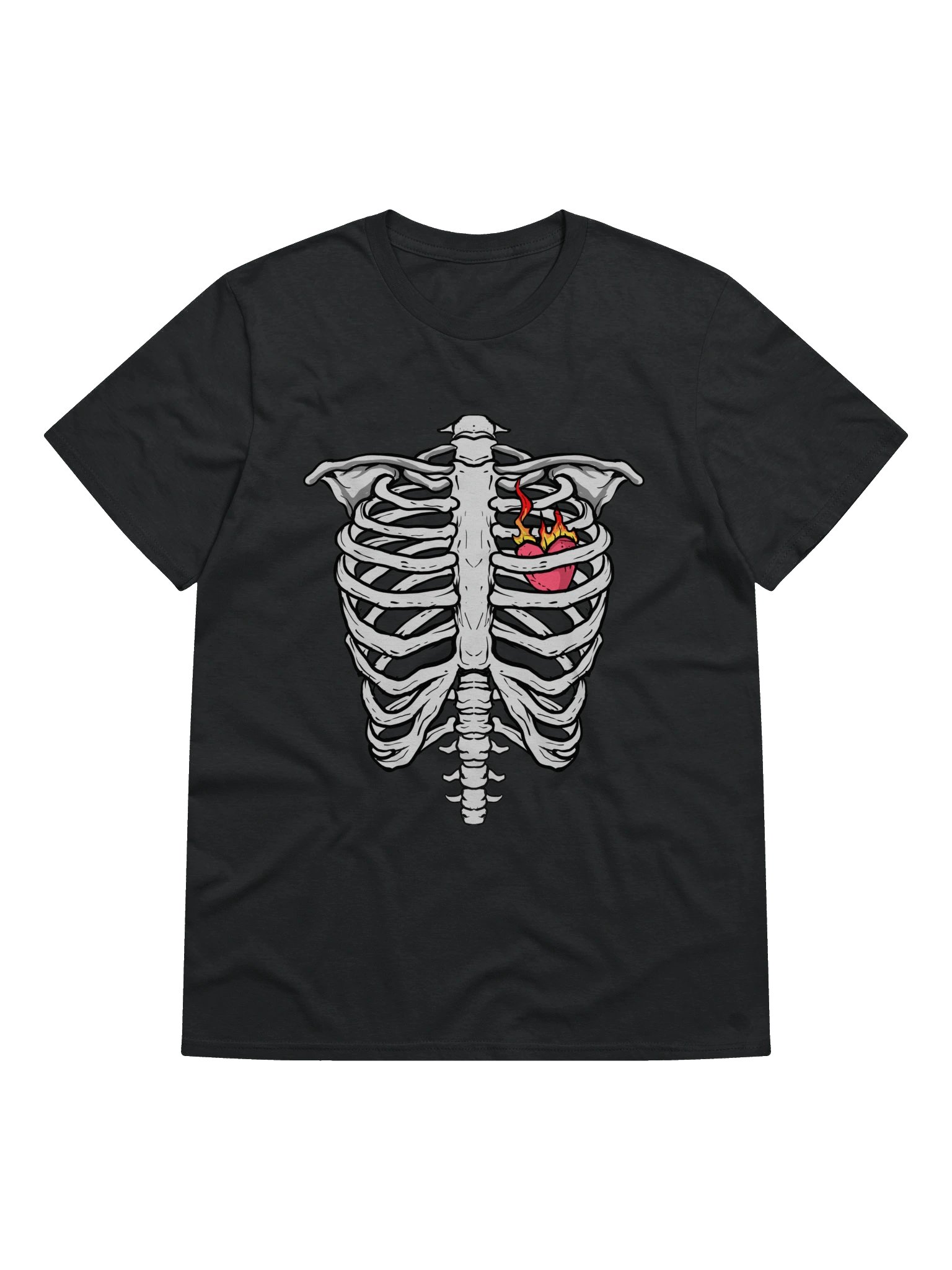 Burning Heart Ribcage Graphic Tee product image (1)
