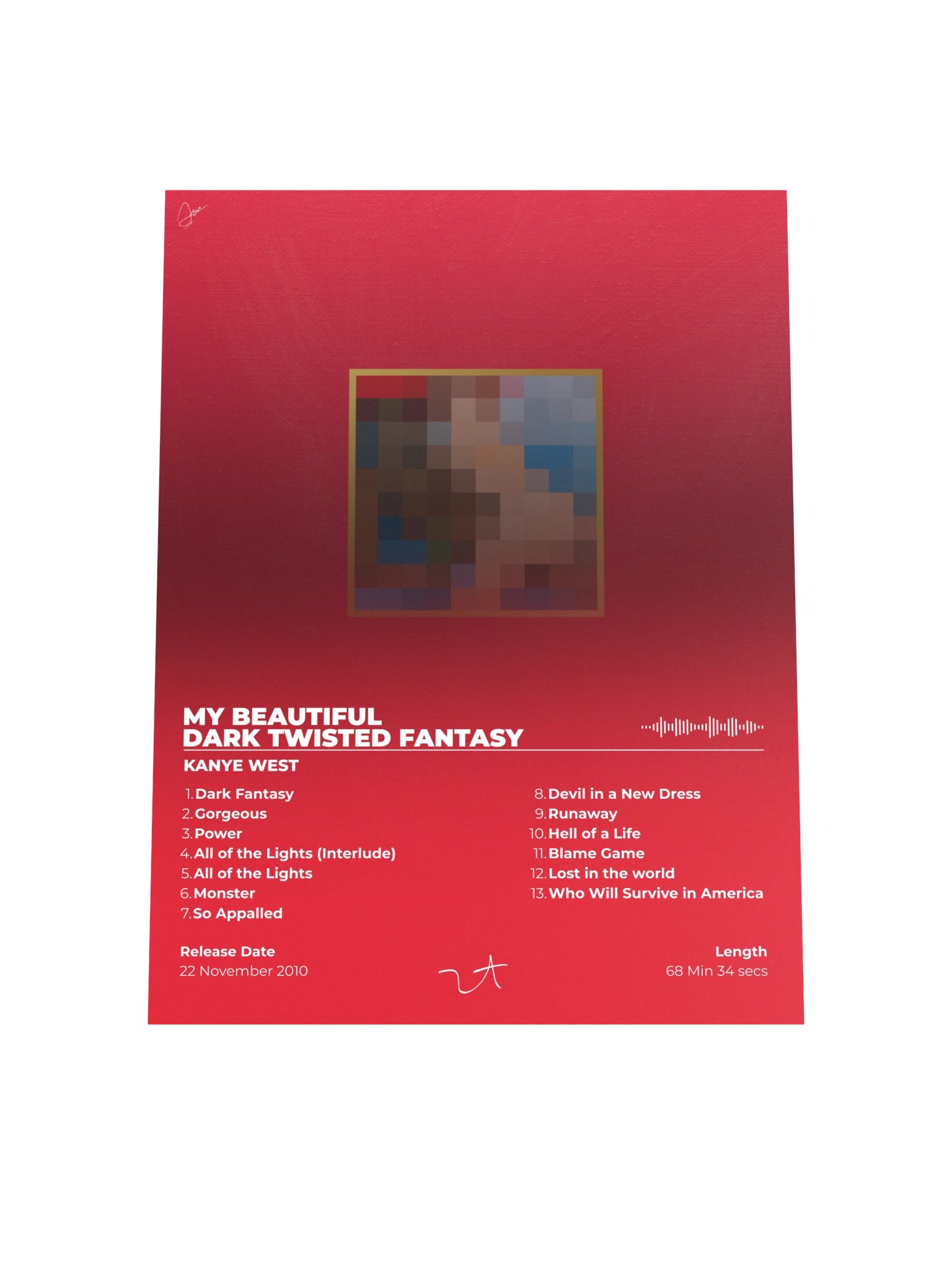 Kanye West Dark Fantasy Album Poster product image (7)