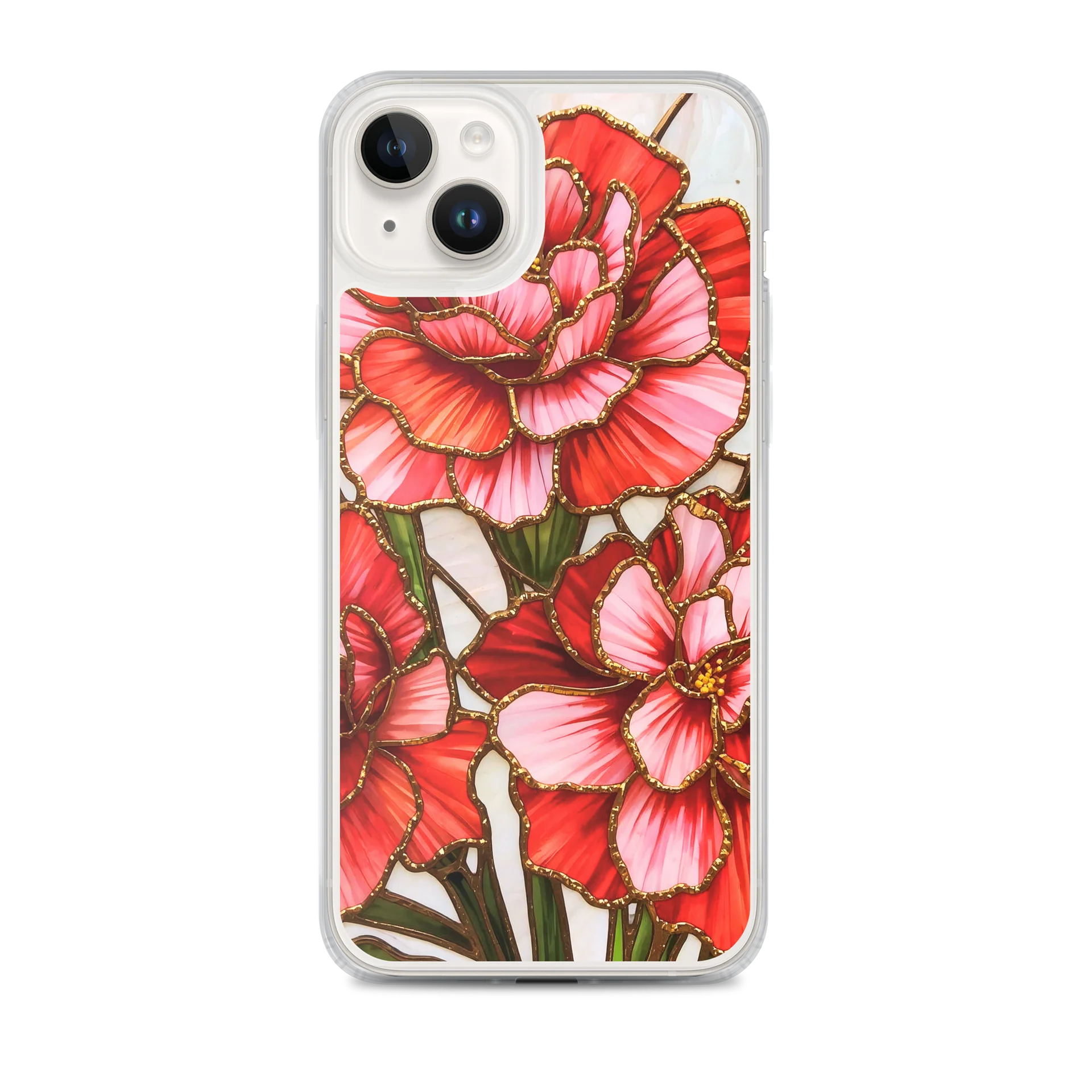 Gilded Blossom Stained Glass Clear iPhone® 7/8, 11, 12, 13, 14, 15, 16, 17, X/XS, SE, XR, Mini, Pro, Pro Max, Plus Cases. product image (1)