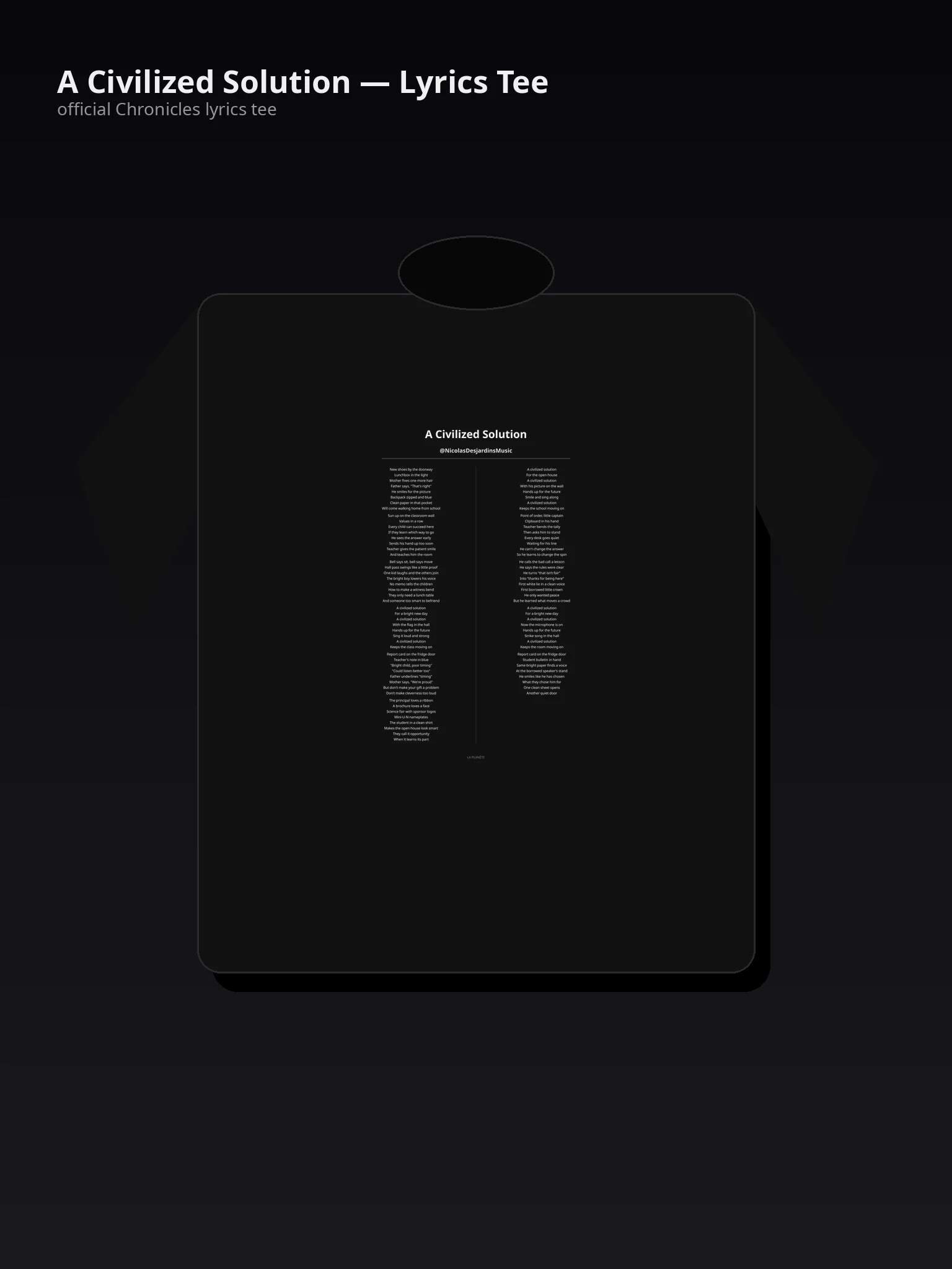 A Civilized Solution — Lyrics Tee - T5S-Dg