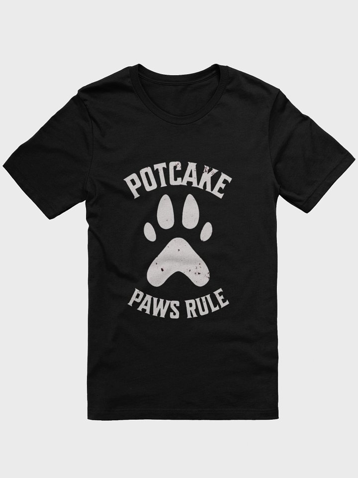 "Potcake Paws Rule" Dog Lover T-Shirt - Distressed Paw Print Tee product image (1)