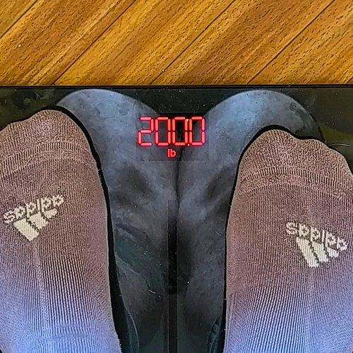 200lbs/14st 4lbs 💪🥳 This is the lowest I've weighed since early 2016!! You're watching me slowly unfuck my life in real time....