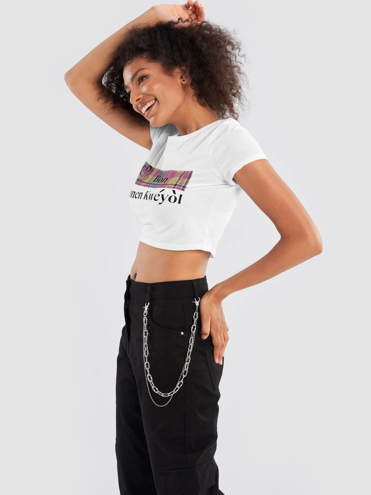 Kwéyòl Hearts Crop Tee product image (21)