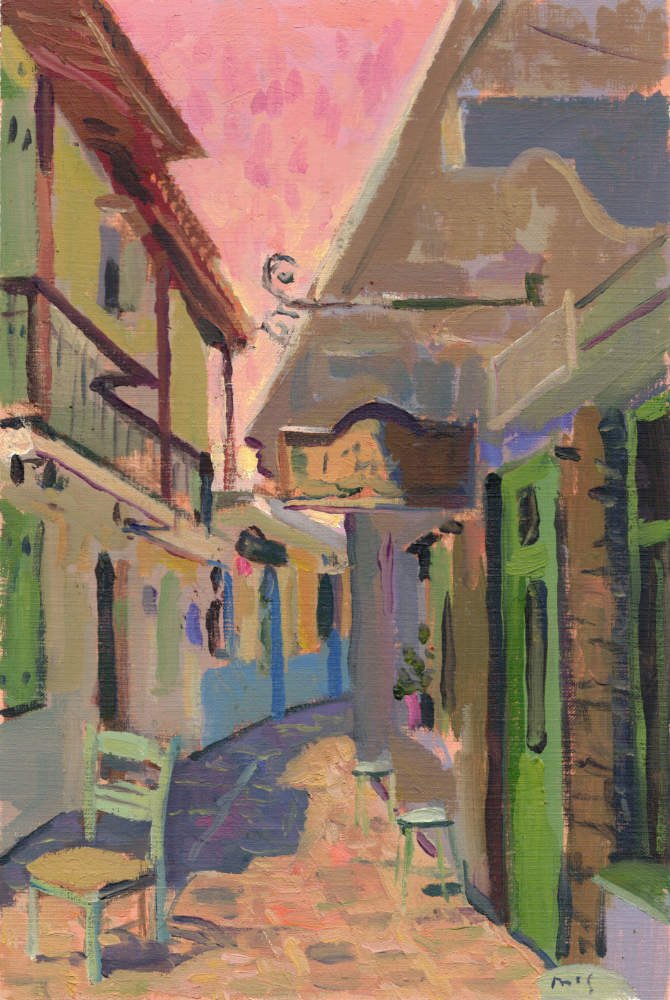 221013 Skopelos Street Scene. Original Study Artwork. product image (1)