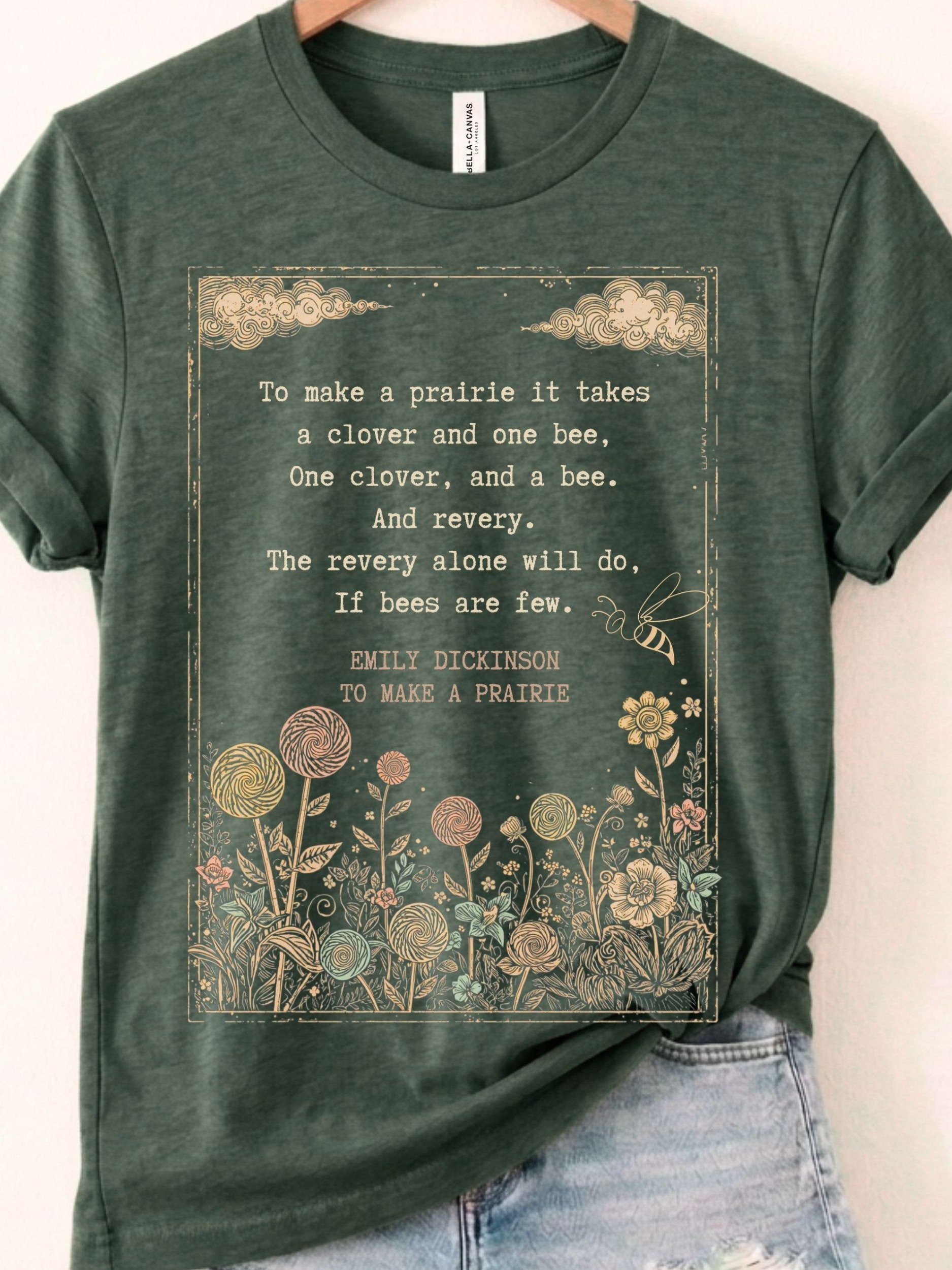 Emily Dickinson Shirt, To Make a Prairie Quote Tee, Literary Nature Graphic product image (1)
