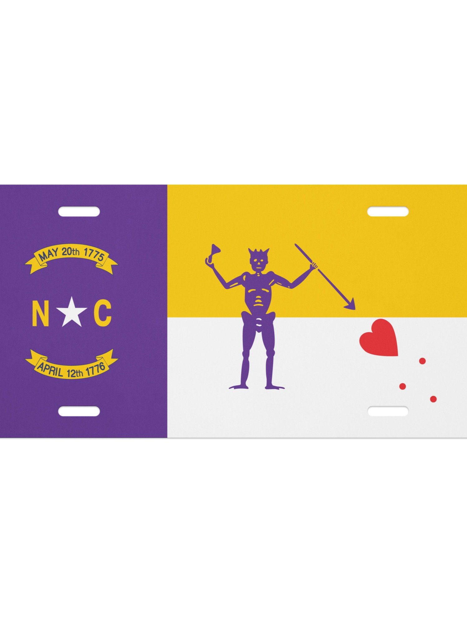 North Carolina Revenge Flag License Plate-Purple and Gold Edition product image (1)