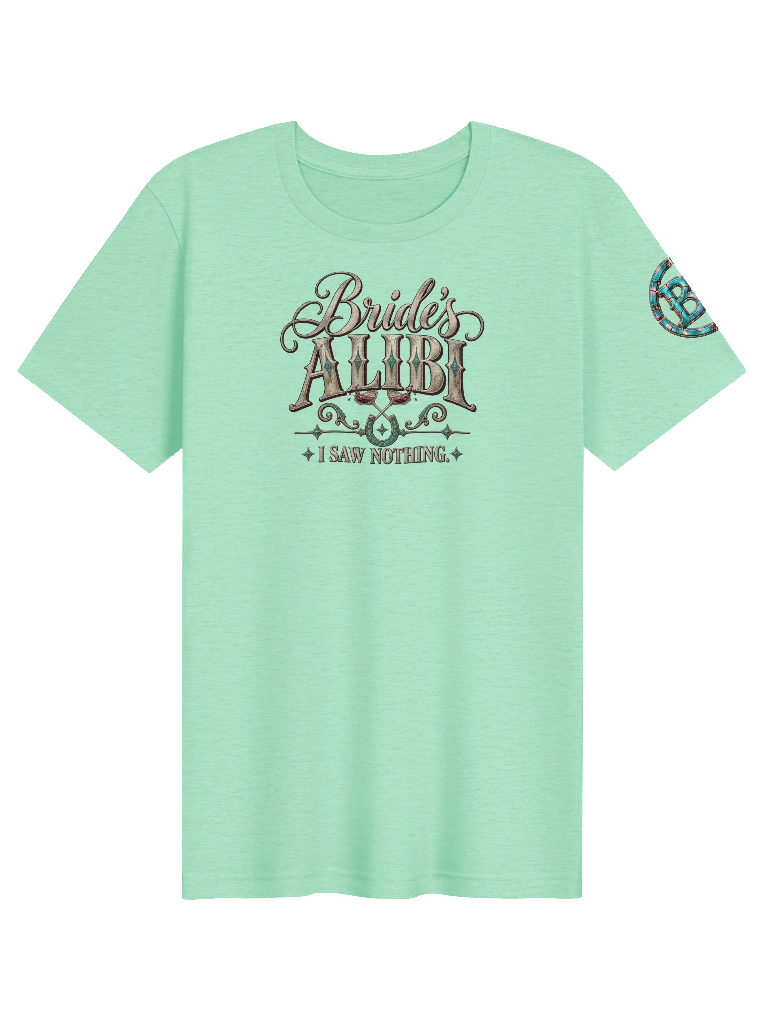 Funny Bachelorette Party Shirt — Bride’s Alibi™ I Saw Nothing Tee | Broken Marriage™ product image (2)