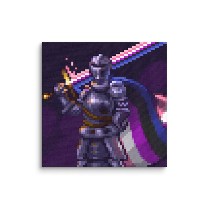 Genderfluid Knight Pixel Art Canvas Print product image (2)