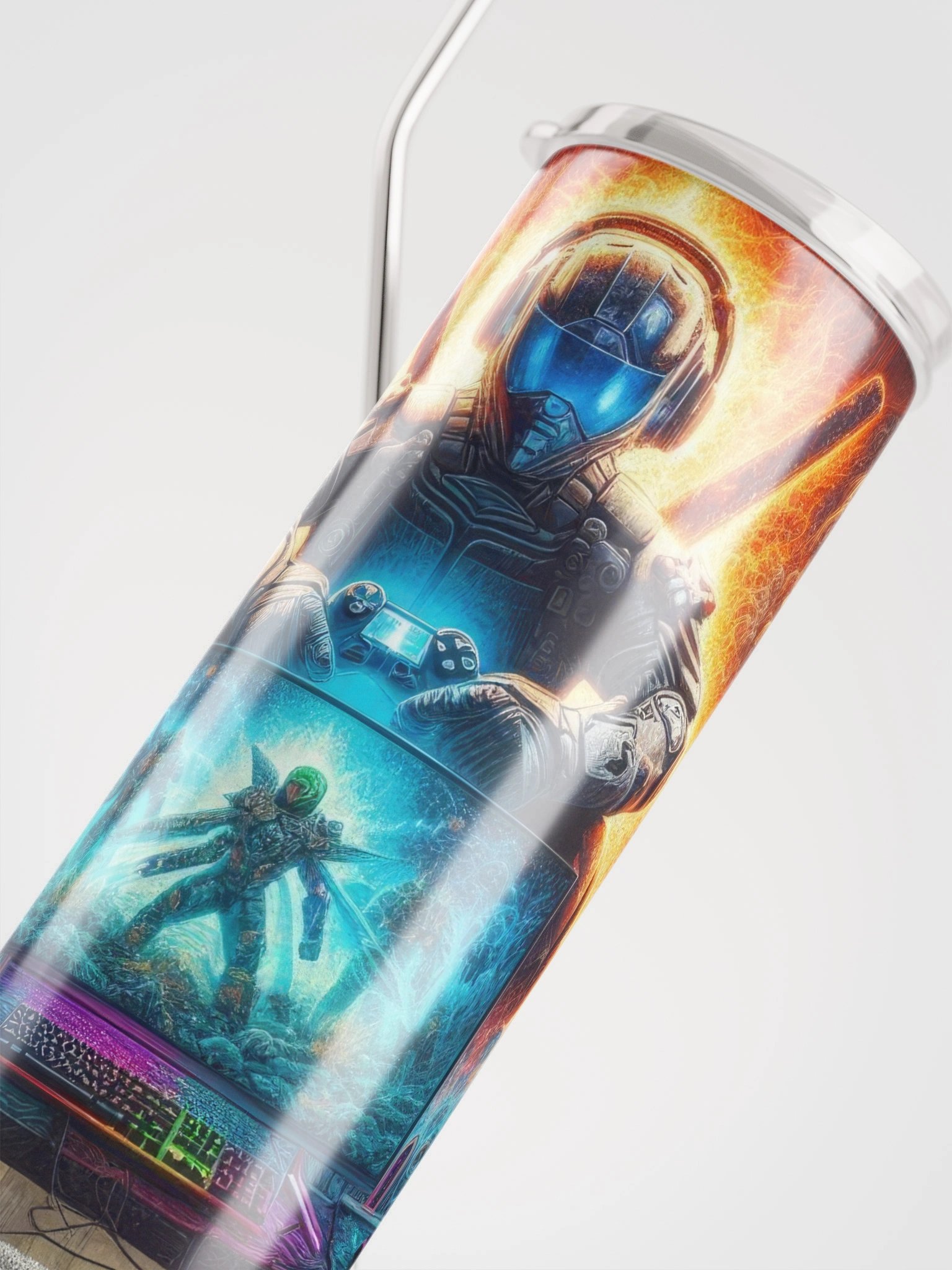 Neon Sci-Fi Gaming Stainless Steel Tumbler product image (7)