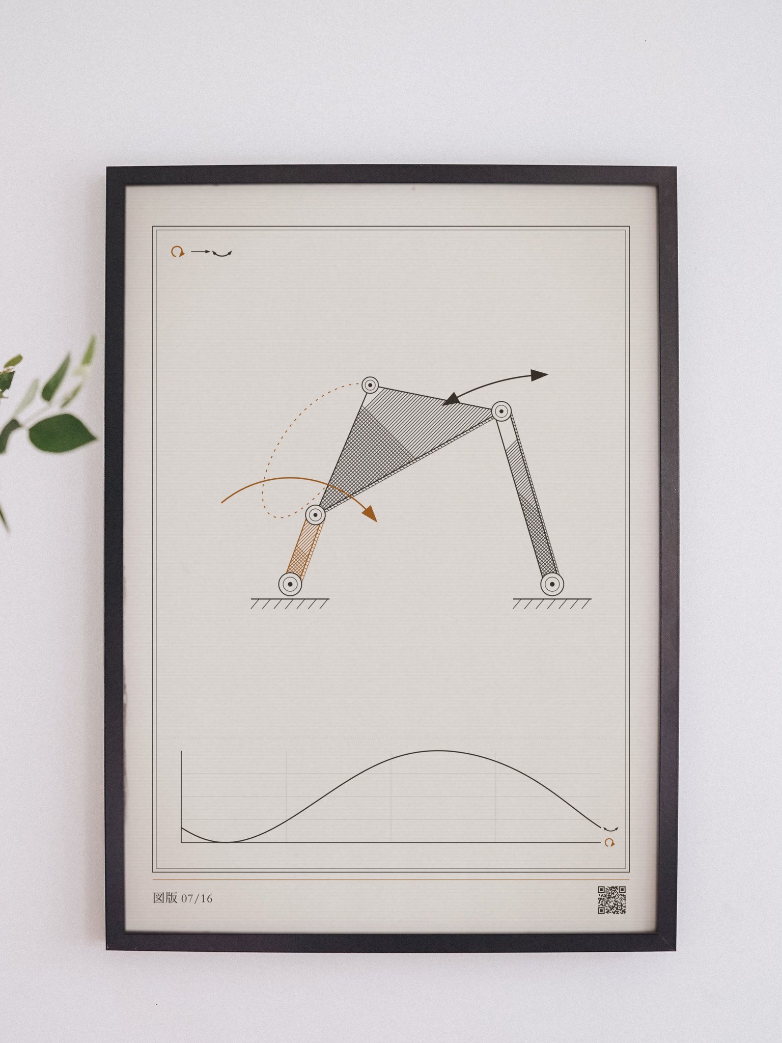 MOTION 07 · 四節リンク · 額装 product image (6)