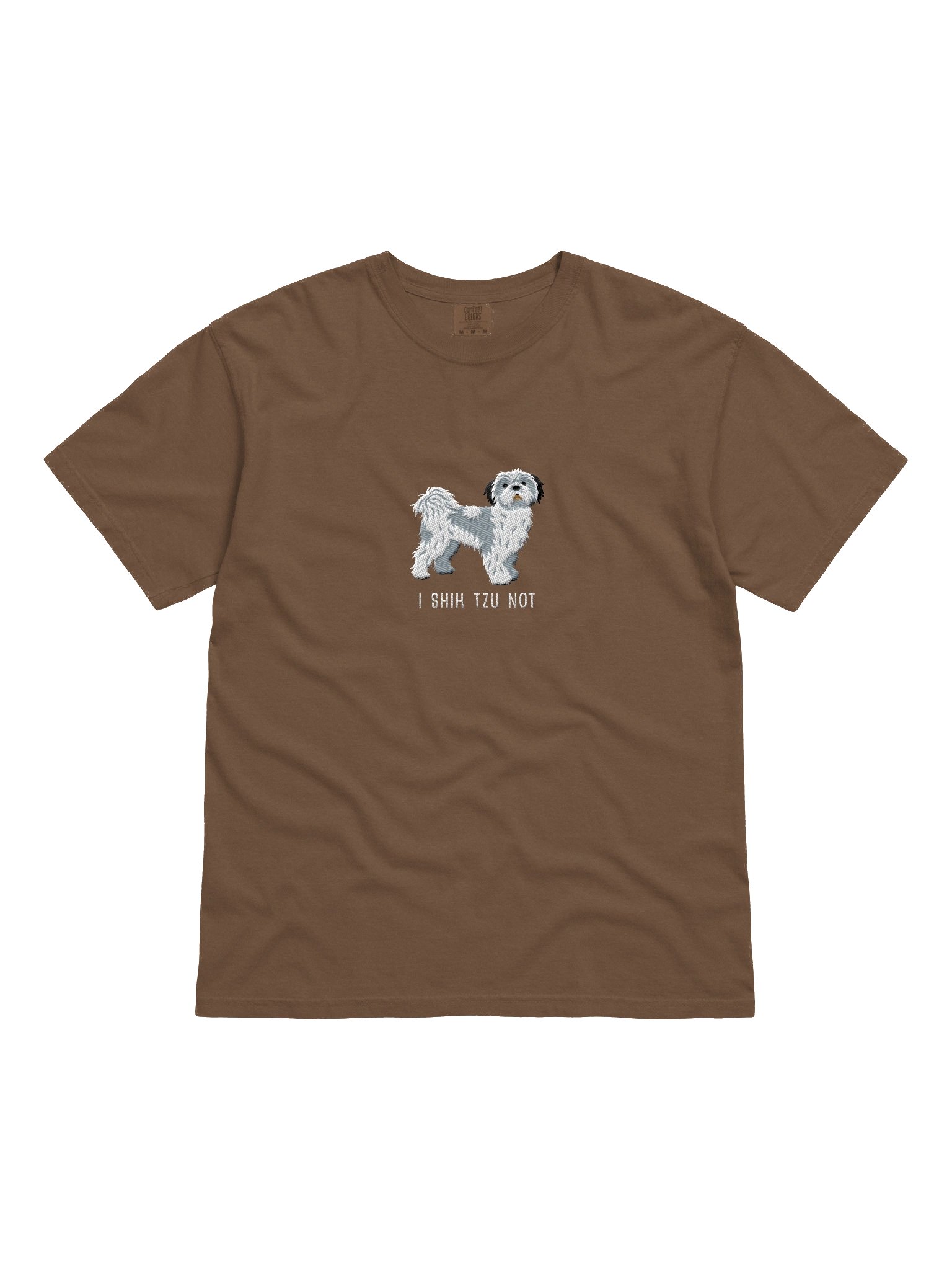 I Shih Tzu Not T-Shirt(Embroidered) of a Shih Tzu(Blue & White) product image (4)
