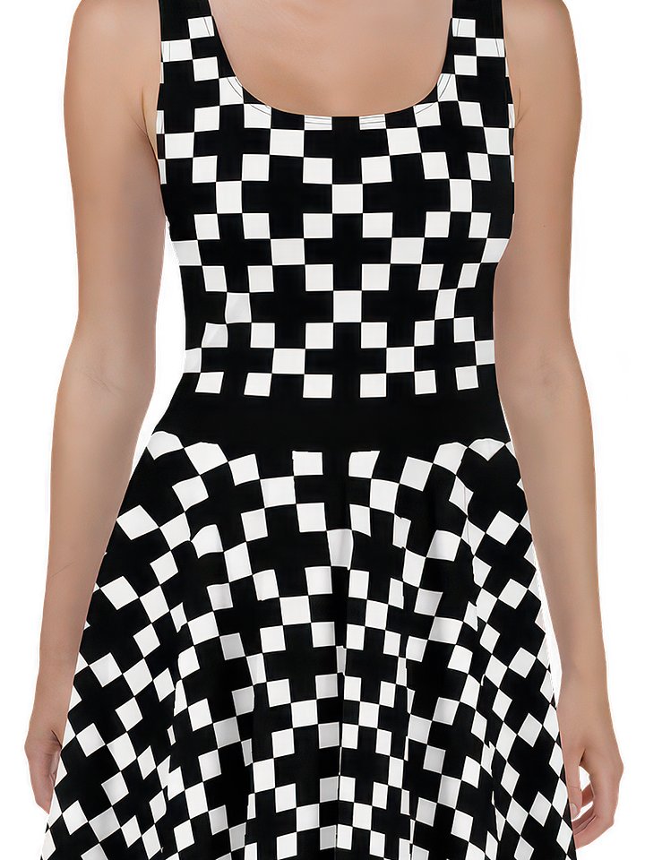 Black and White Geometric Crosses Dress product image (2)