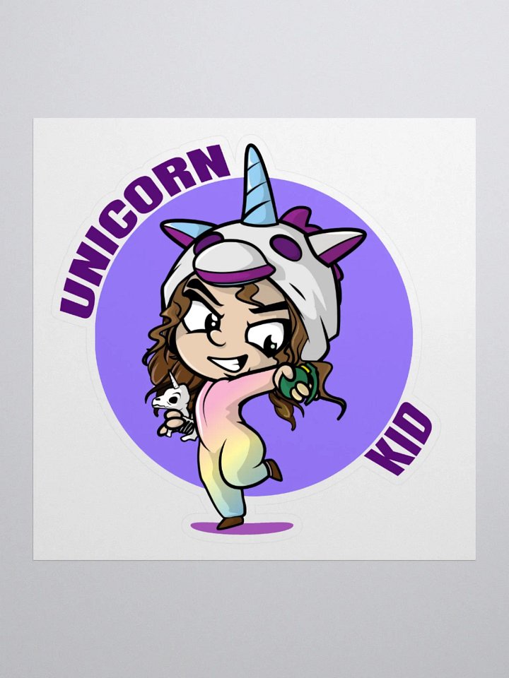 Unicorn Kid Kiss-Cut Sticker Purple product image (2)