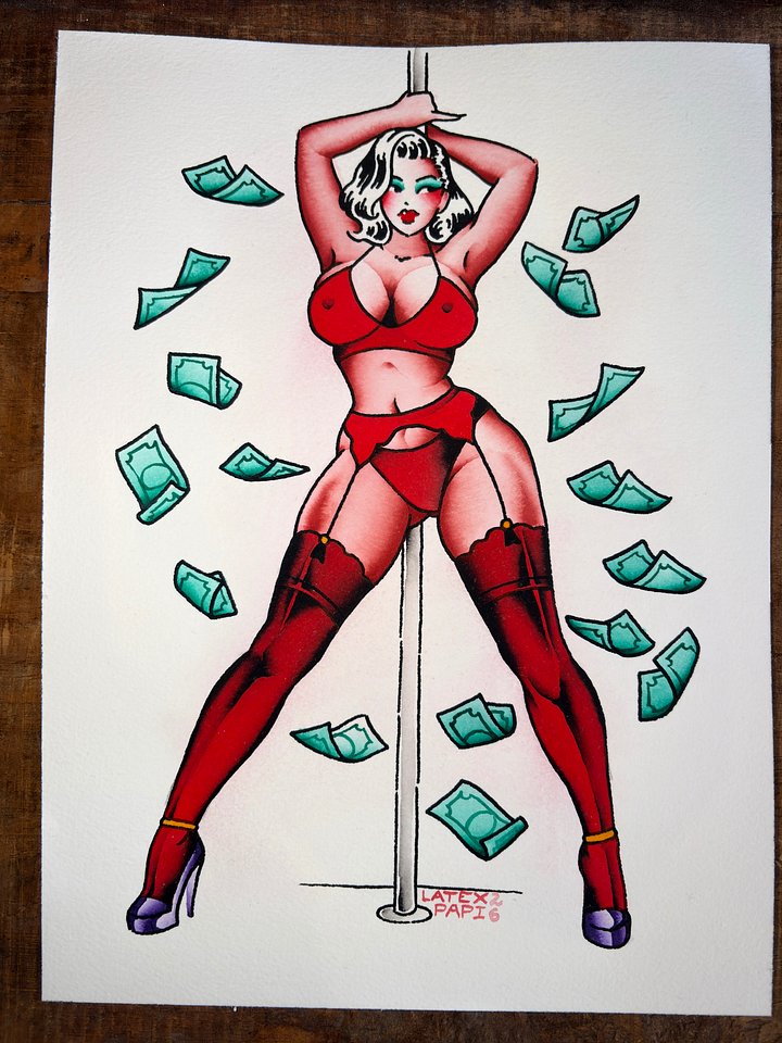 Scarlet viper - ORIGINAL PAINTING - 9X12 product image (1)