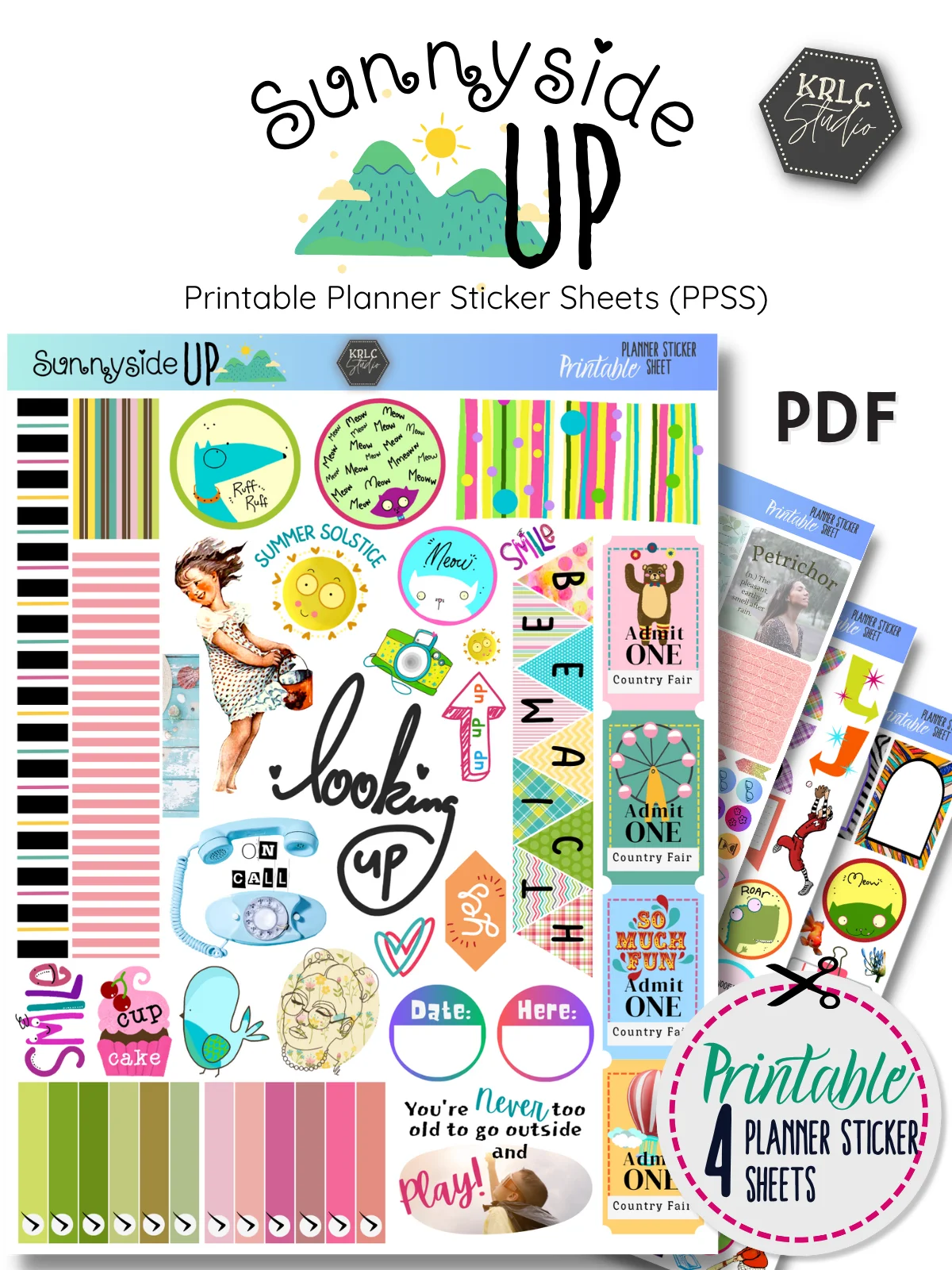 Sunnyside UP - Printable Planner Sticker Sheets product image (1)