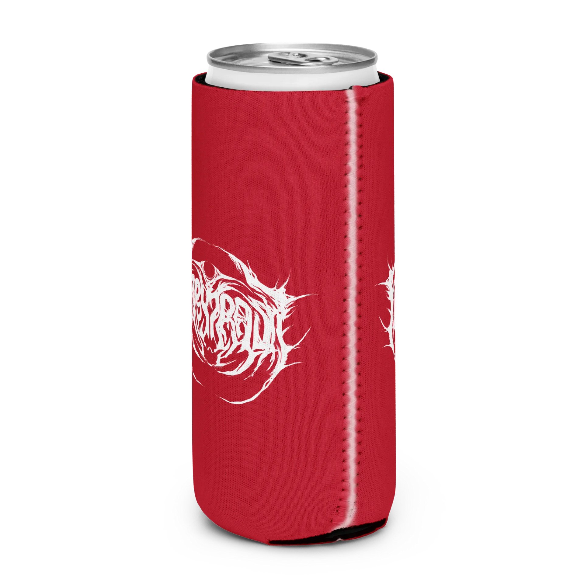 Metal Logo Koozie - White Print on Red product image (2)