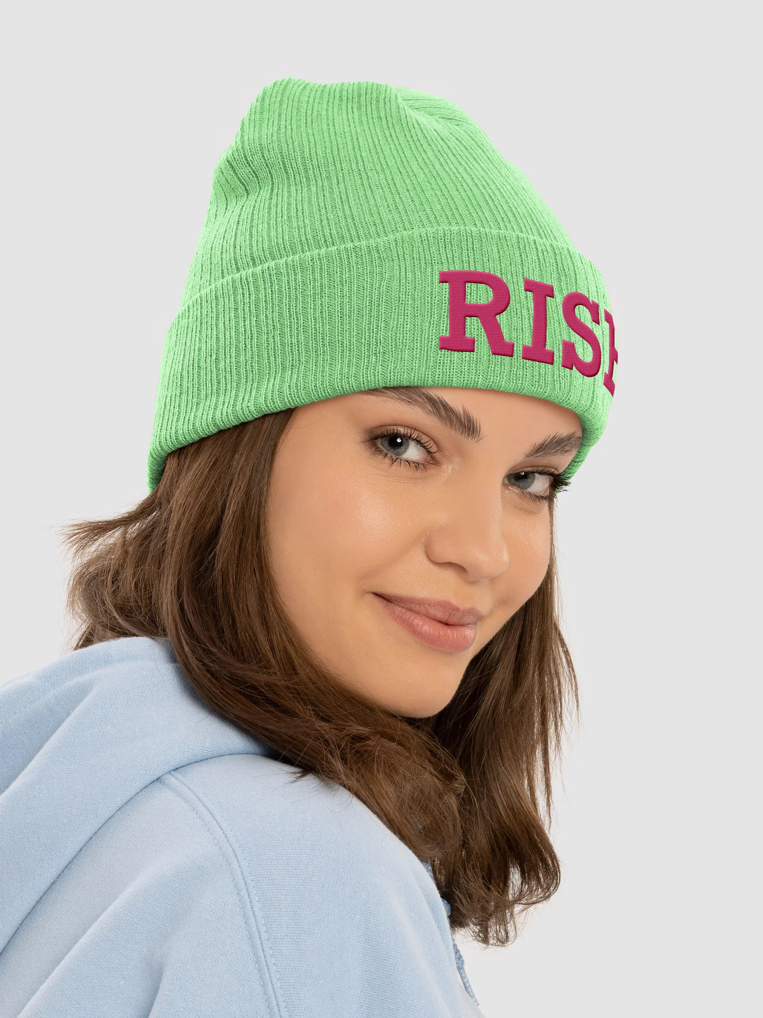RISE Embroidered Beanie [PINK ver.] product image (6)