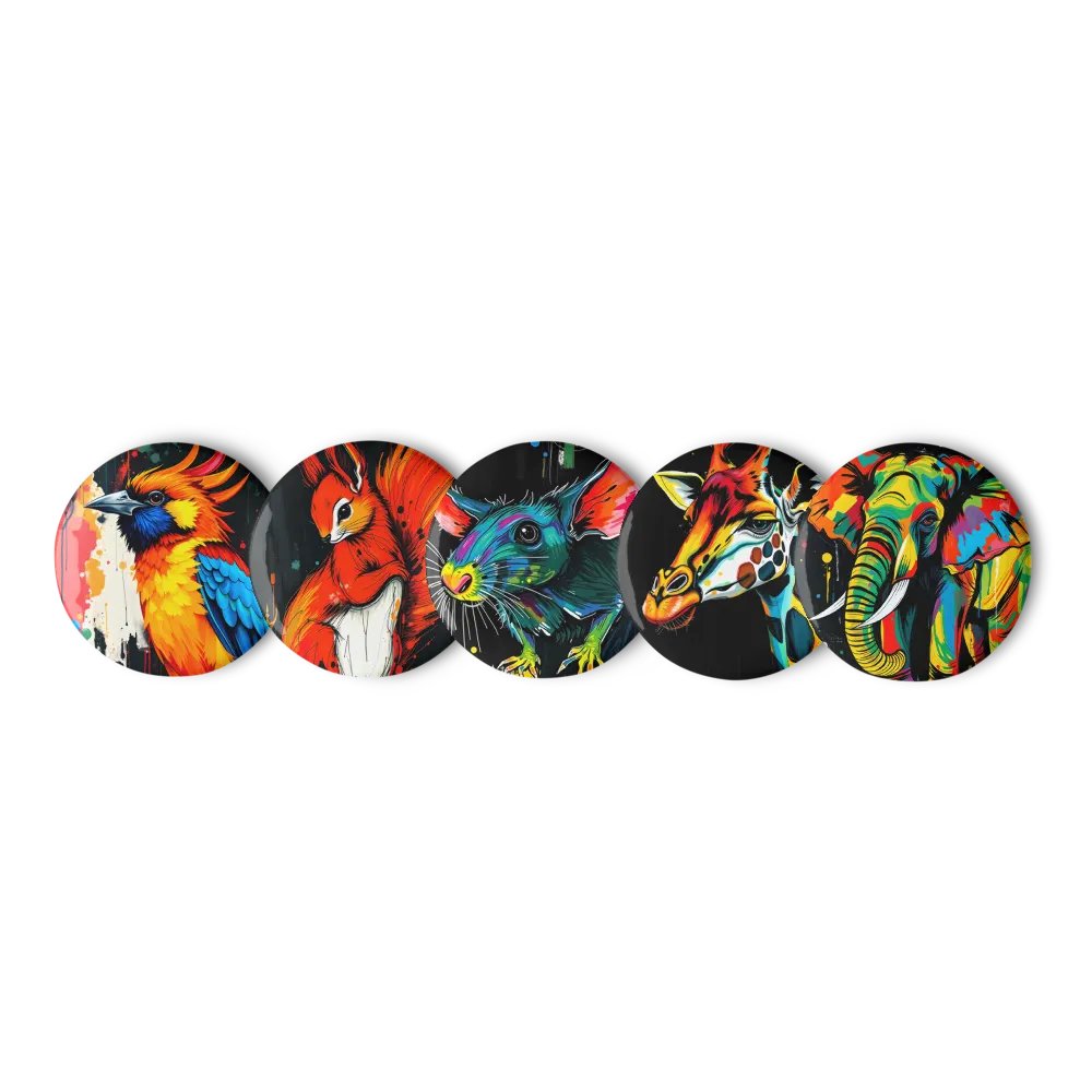 Vibrant animals Pin Button Set product image (1)