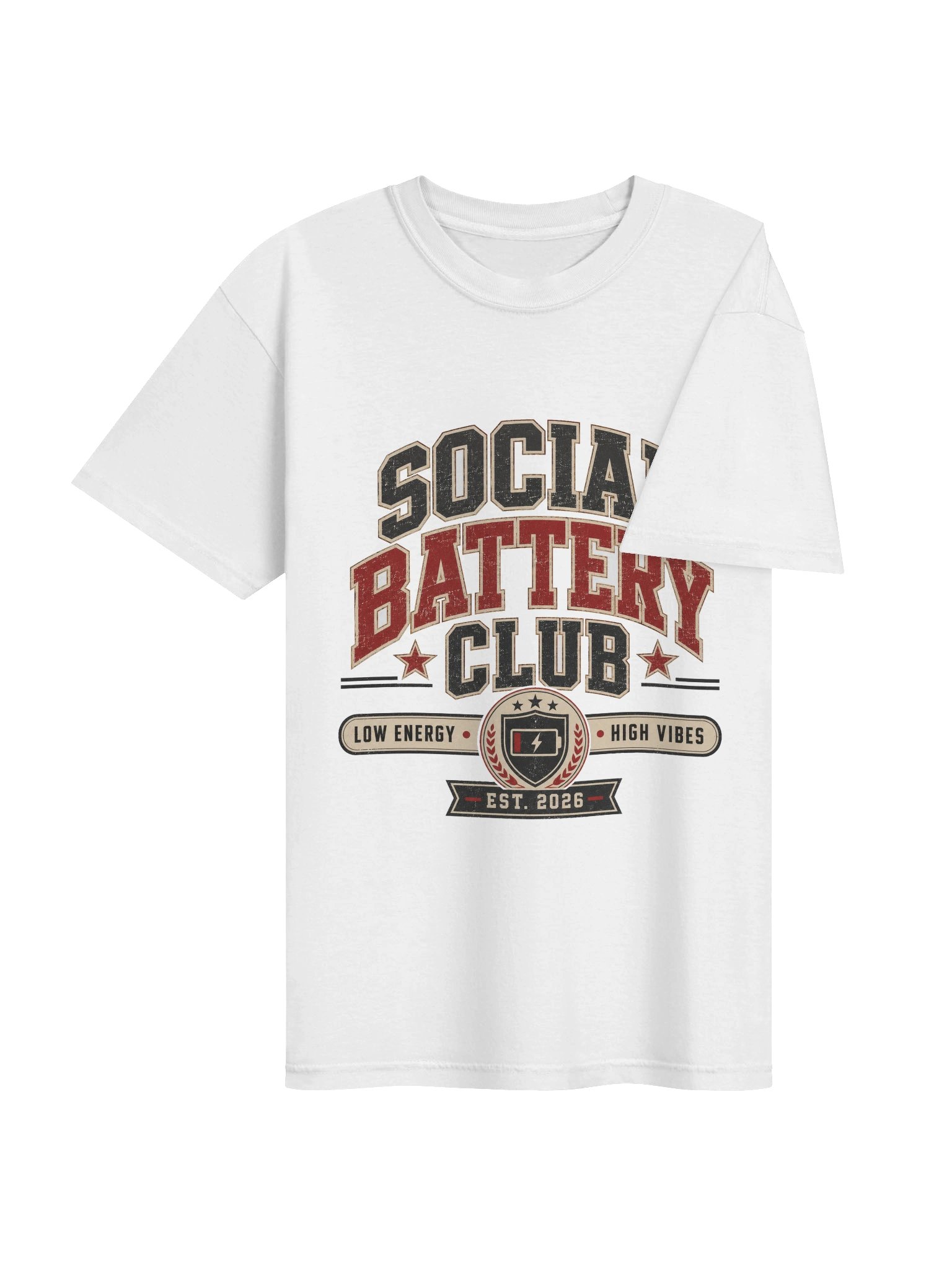 Social Battery Club Vintage Tee – Funny Low Energy Graphic Shirt product image (4)
