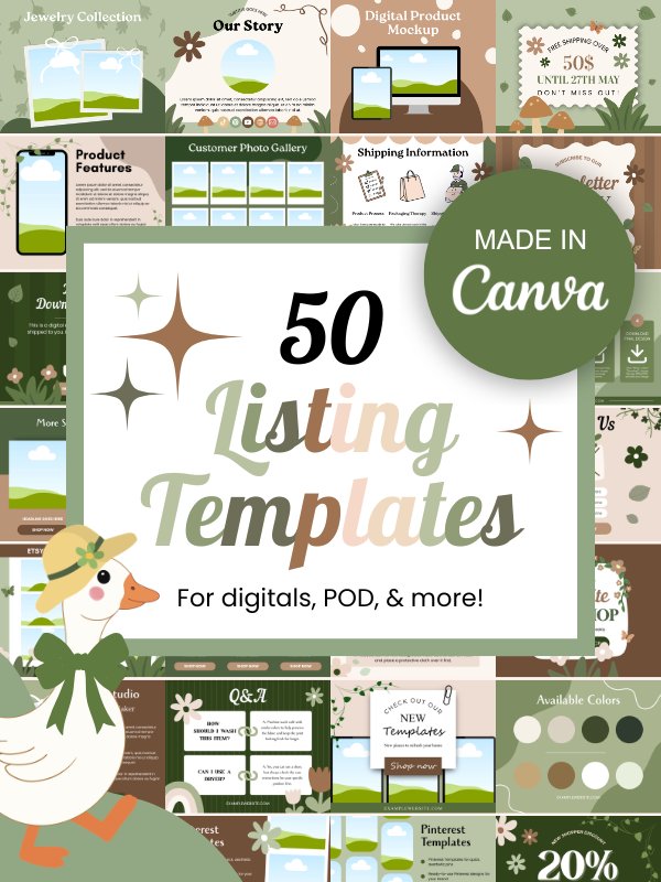 Cottagecore MRR/PLR Etsy Listing Templates product image (1)