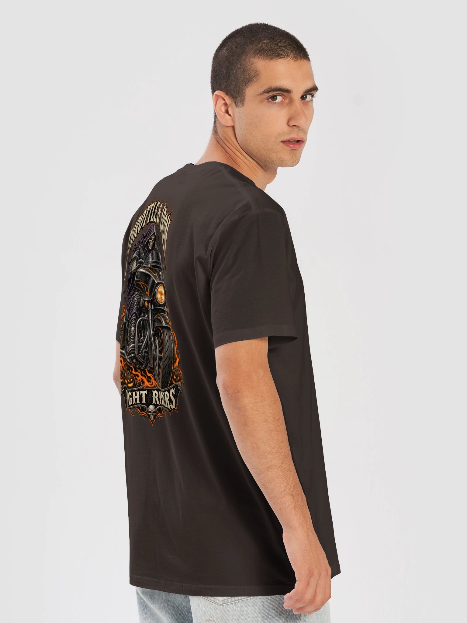 Throttle & Iron Night Riders Grim Reaper Halloween T-Shirt product image (8)