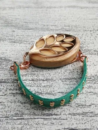 Caribbean Faux Suede Stud Bracelet | Handmade Accessory for Bellabeat Leaf Urban & Ivy product image (2)