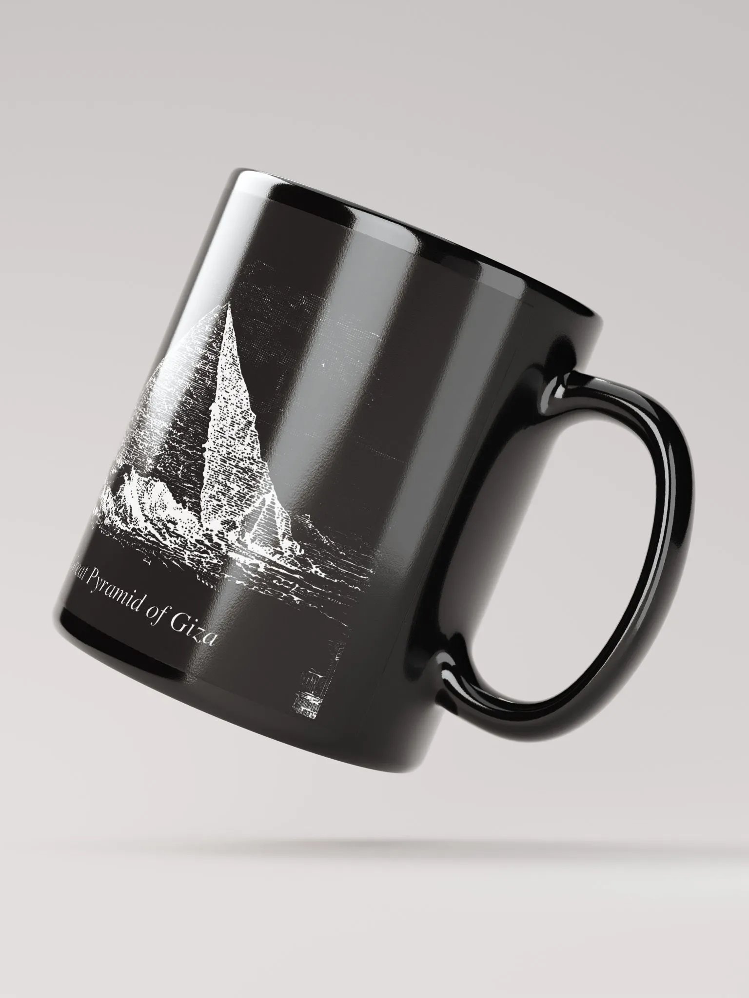Great Pyramid of Giza, Scientific Illustration - Mug, Black product image (2)