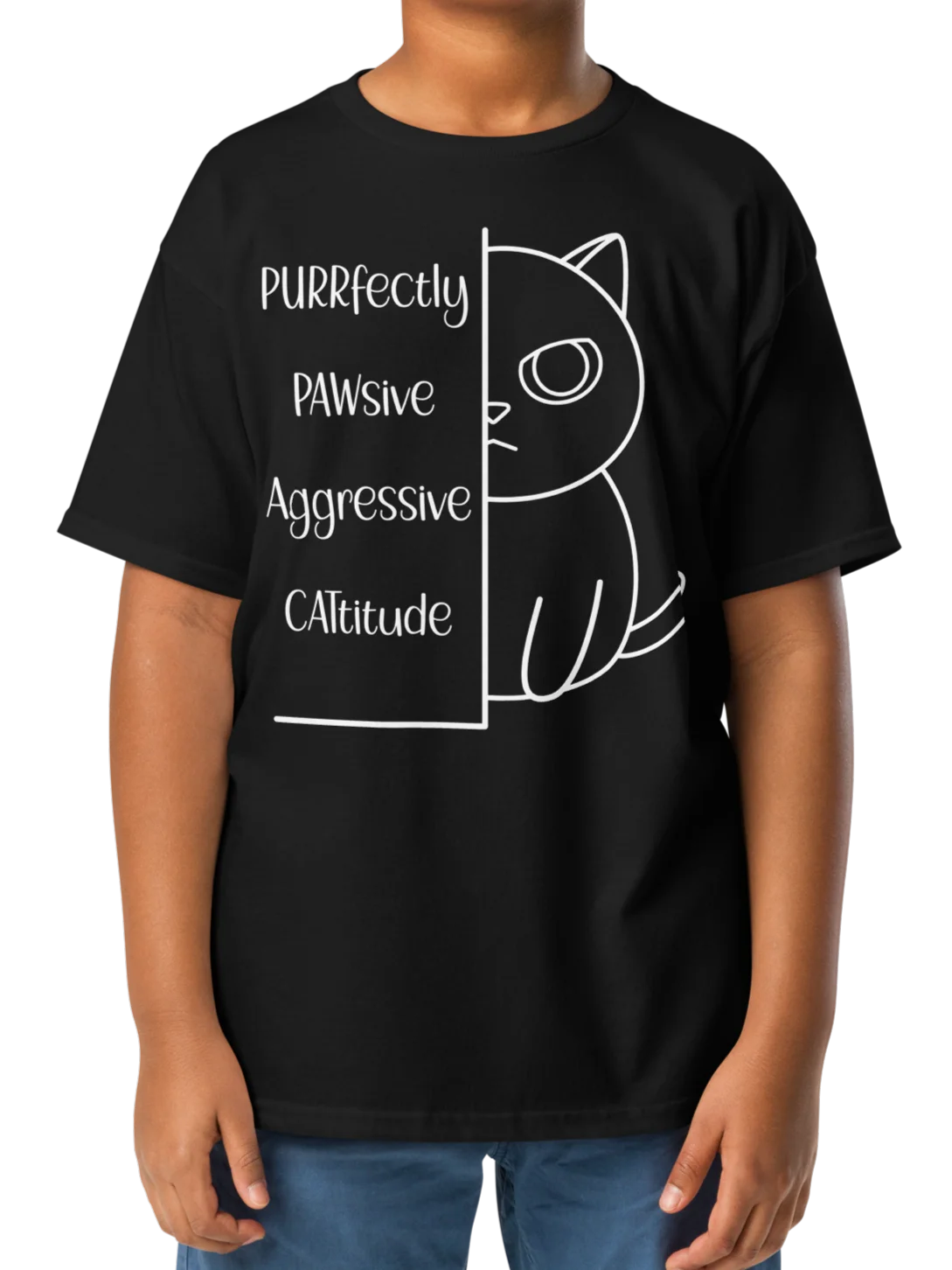 Passive Aggressive Cattitude - Unisex Youth Heavyweight T-shirt product image (3)