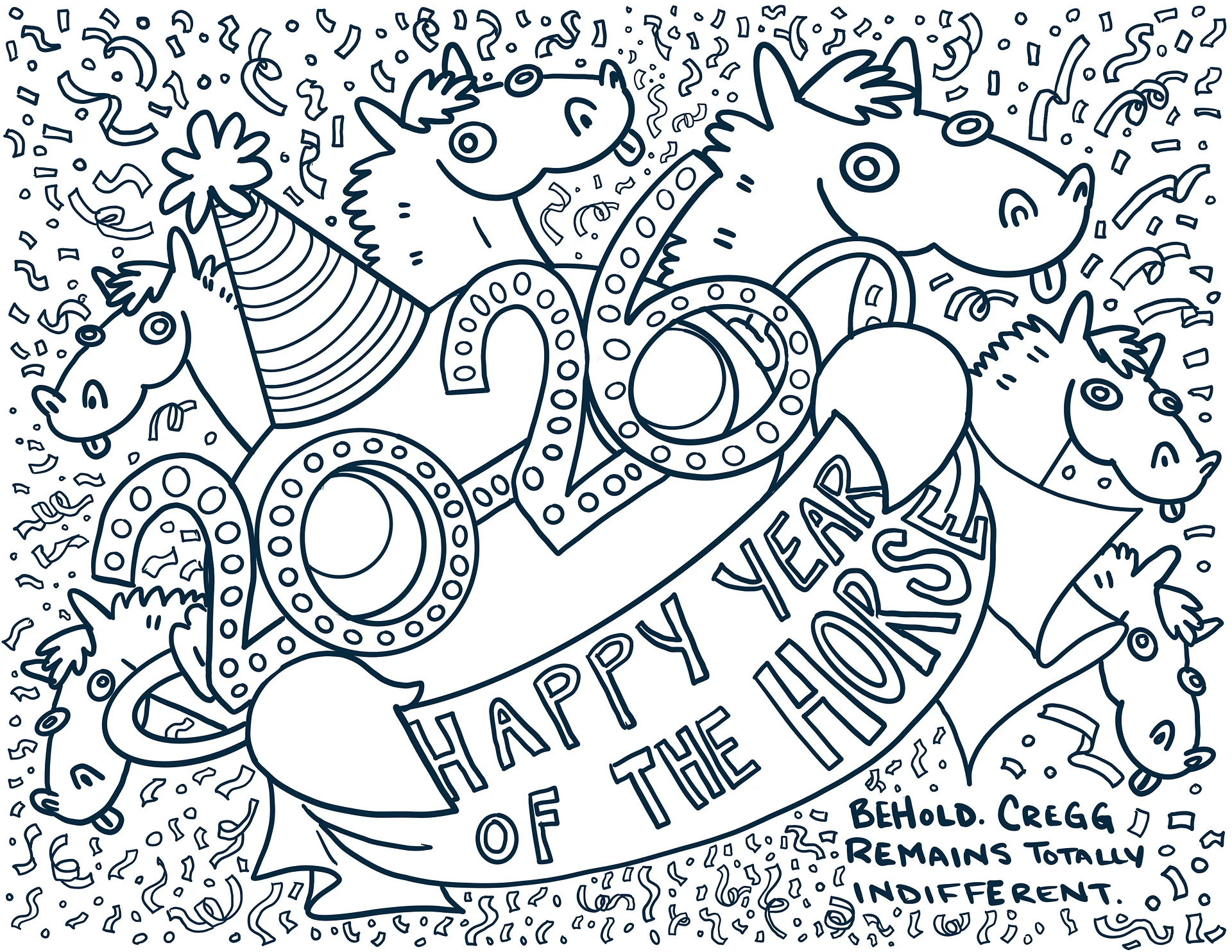 AND AN INDIFFERENT NEW YEAR COLOURING PAGE product image (1)