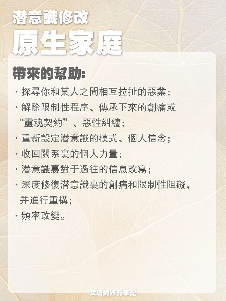 【潛意識修改服務】原生家庭 product image (2)