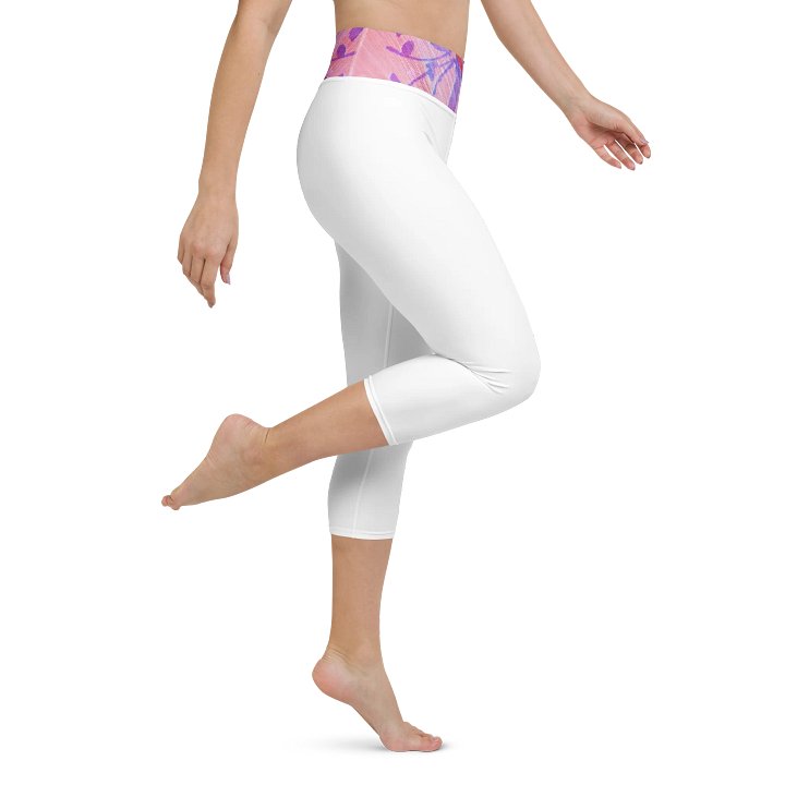 Paradise Breeze White Yoga Capri Leggings product image (1)