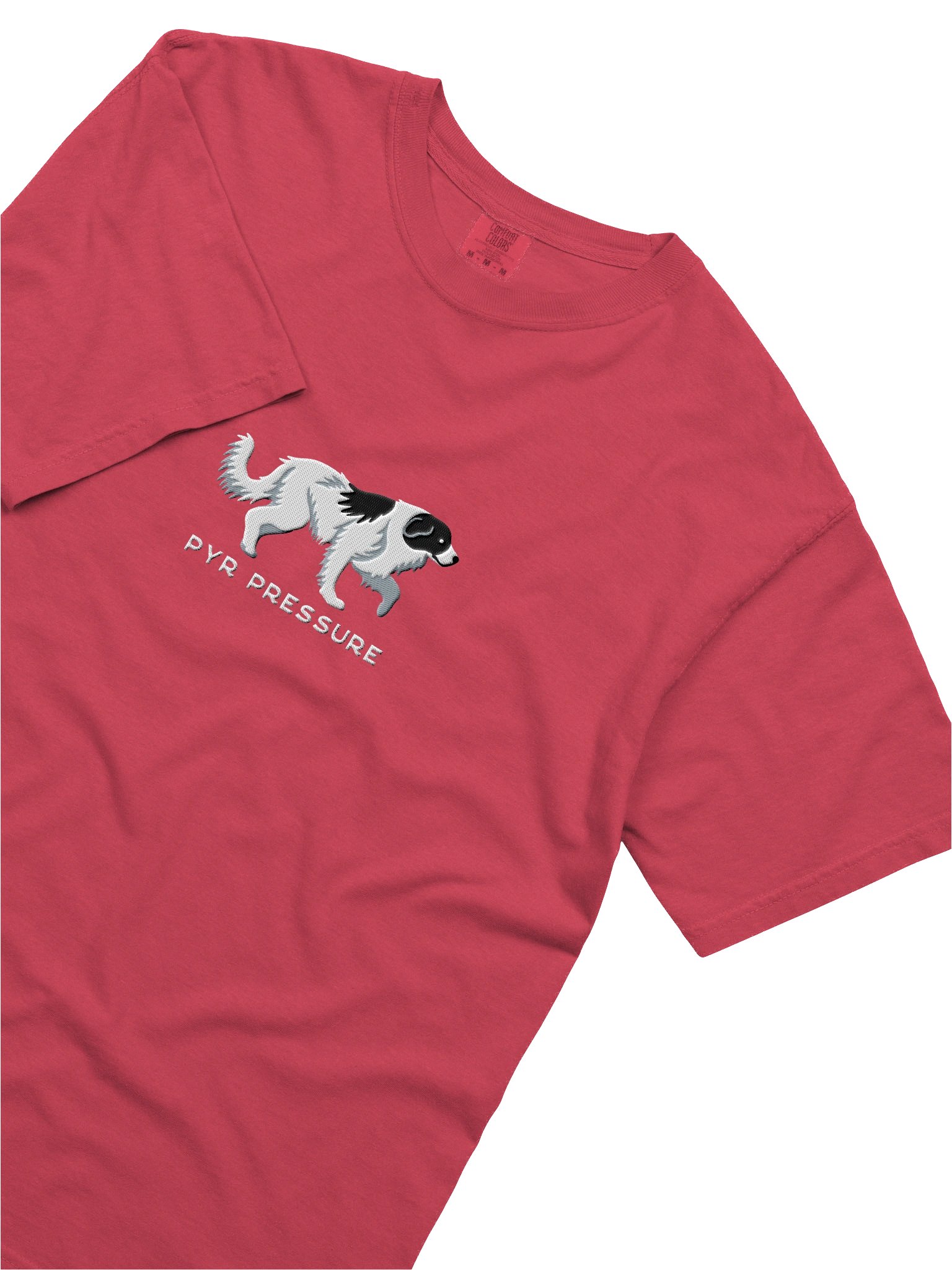 Pyr Pressure T-Shirt(Embroidered) of a Great Pyrenees(Black & White) product image (8)
