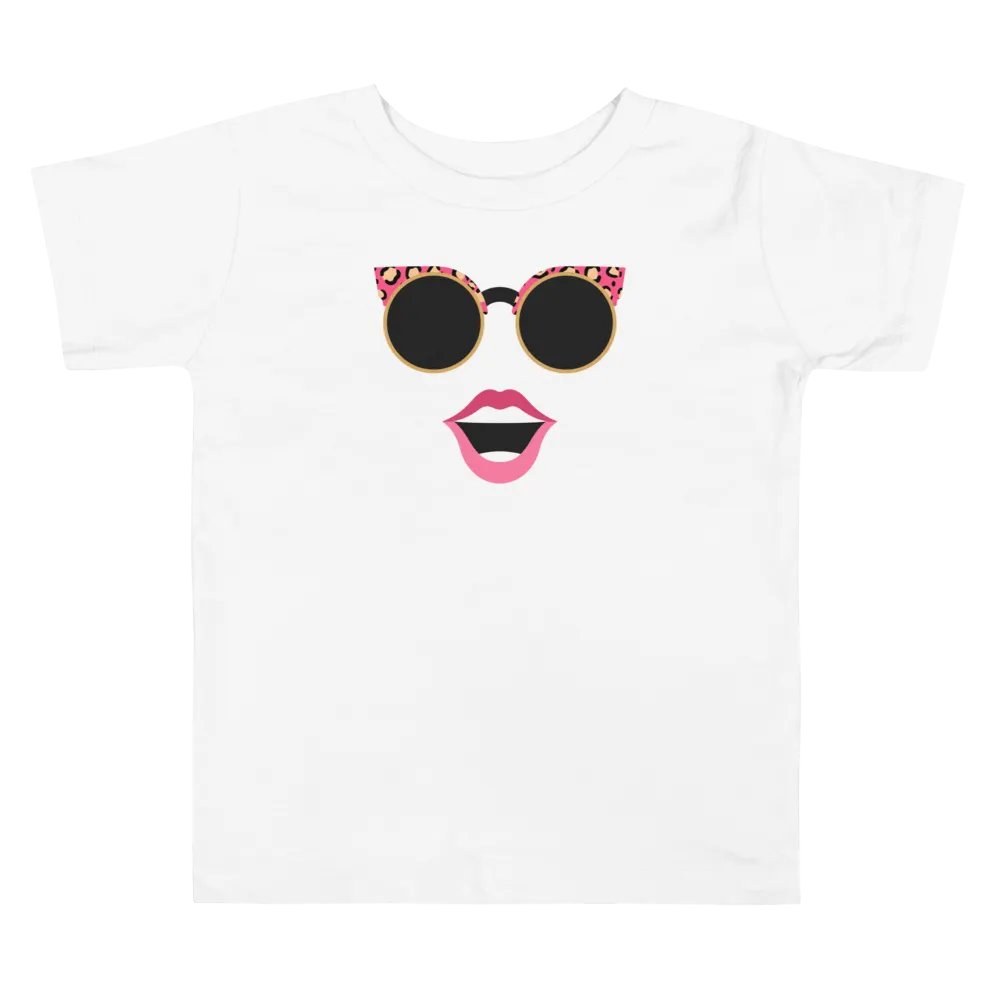 Pink Leopard Shades Kiss Toddler Tee product image (2)