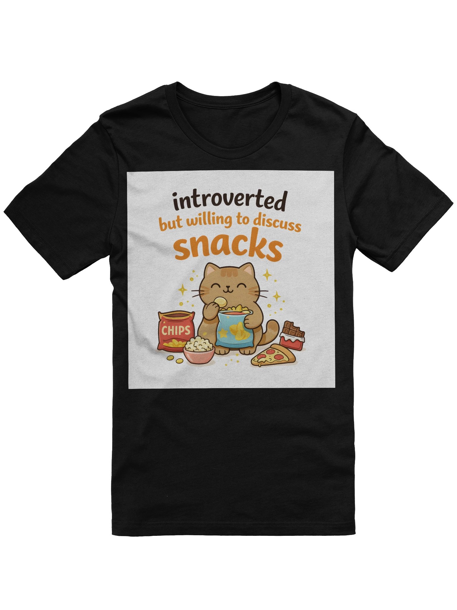 Introverted but Willing to Discuss Snacks – Chill & Chat T-Shirt product image (1)