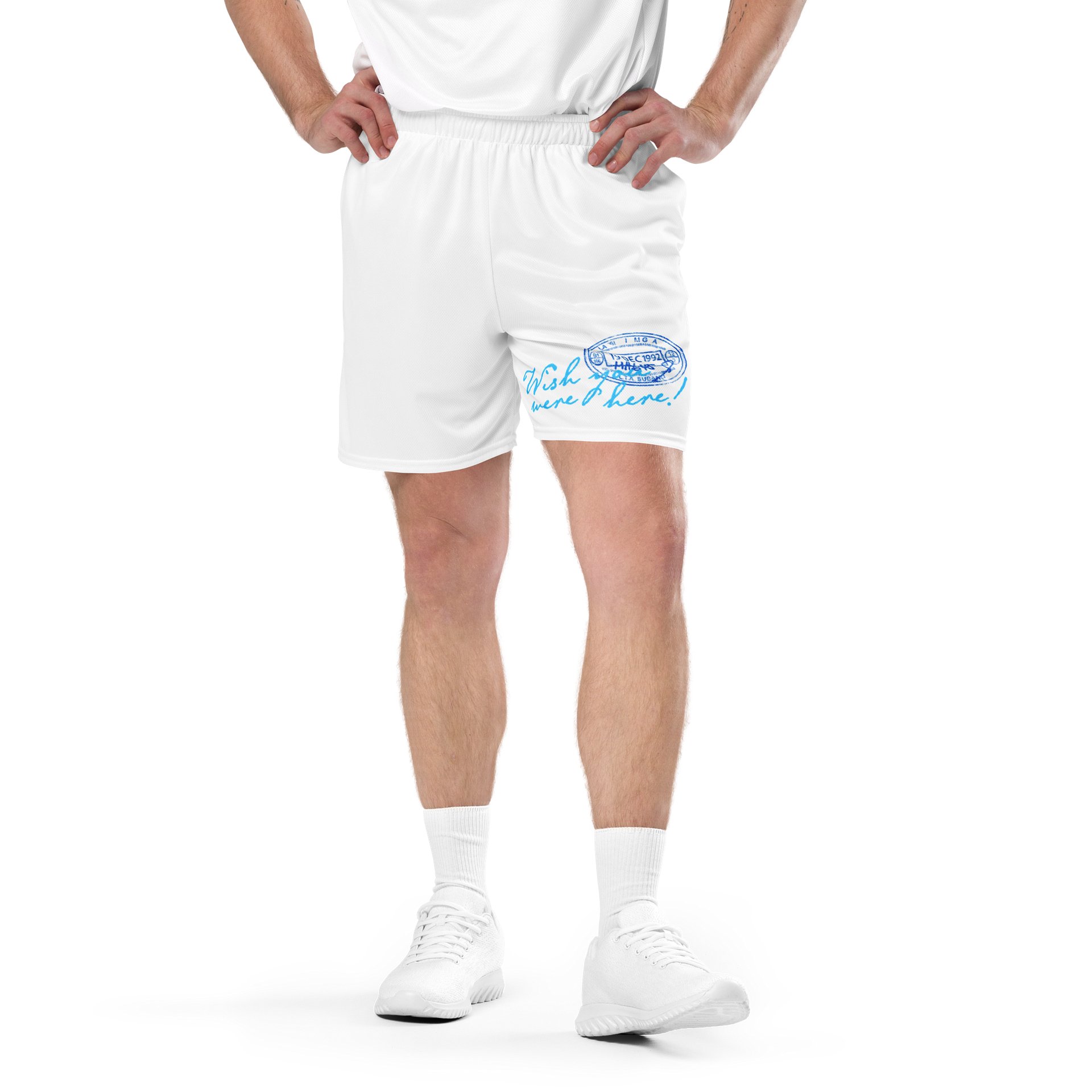 L'Agence Wish You Were Here! Mesh Shorts White | L'Agence