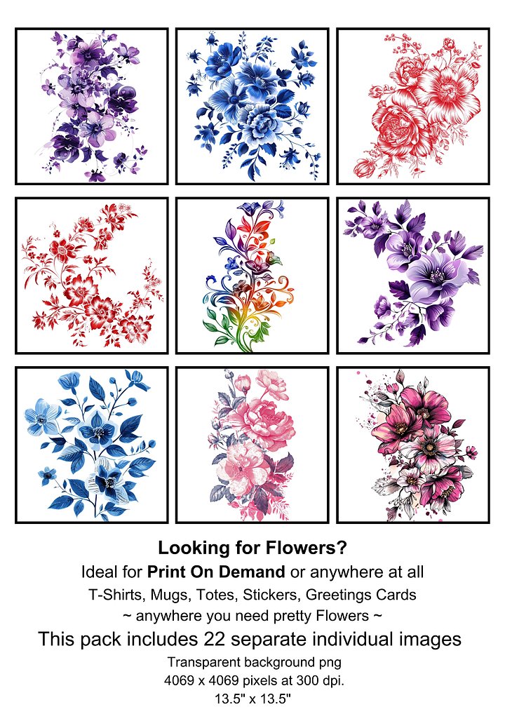 22 FLOWERS Clipart Image Bundle product image (1)