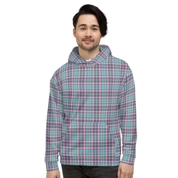 Light Green, Purple, and Pink Plaid Hoodie product image (2)