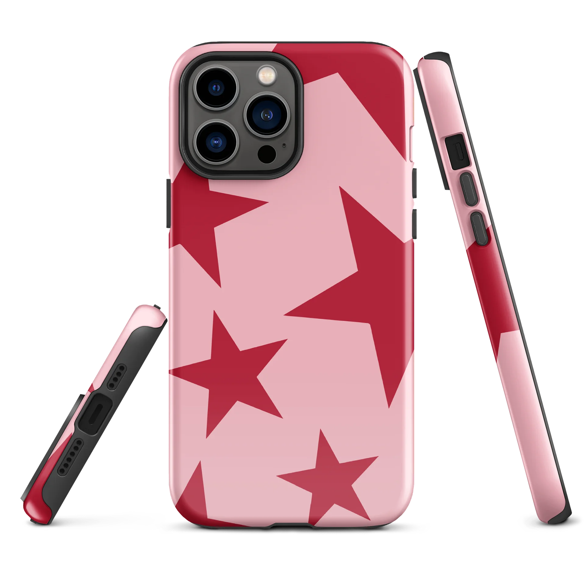 Cherry Red Big Ol Stars iPhone Case product image (2)